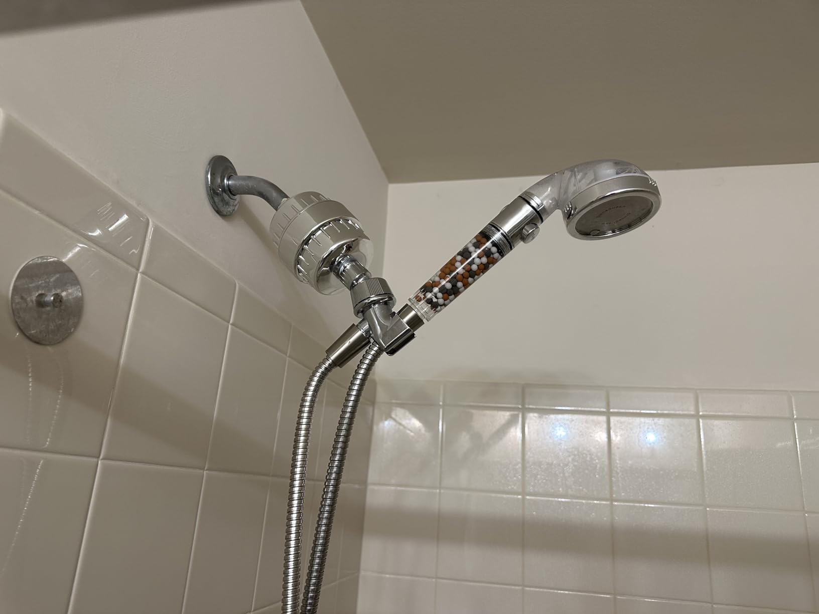 Original StoneStream Filtered Shower Head, Eco Power High Pressure Water Softener Showerhead with ON/OFF switch and Spa like Ionic beads for Dry Skin & Hair — 3 Spray Settings Customer Review Original StoneStream Filtered Shower Head, Eco Power High Pressure Water Softener Showerhead with ON/OFF switch and Spa like Ionic beads for Dry Skin & Hair — 3 Spray Settings - Customer Photo 2