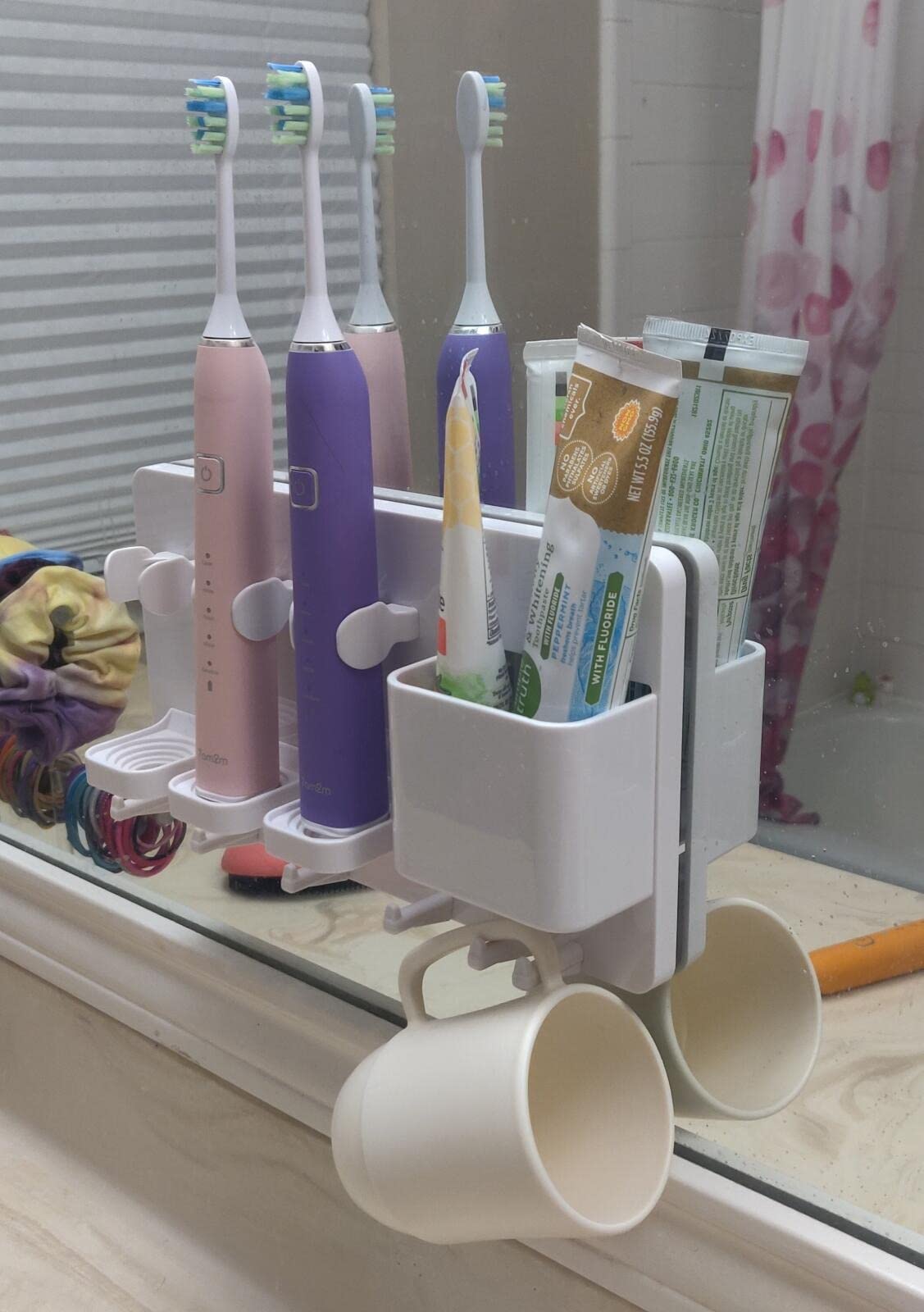 simpletome Adhesive Electric Toothbrush Holder Wall Mounted Razor Hanger Bathroom Organizer Box ABS (White) Customer Review simpletome Adhesive Electric Toothbrush Holder Wall Mounted Razor Hanger Bathroom Organizer Box ABS (White) - Customer Photo 1