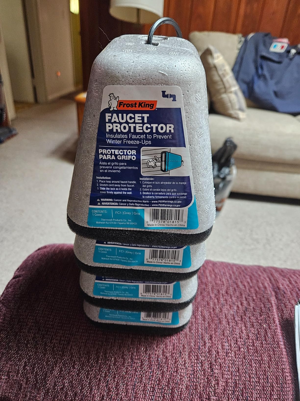 Frost King FC14A Foam Faucet Cover, Grey - Customer Photo 1