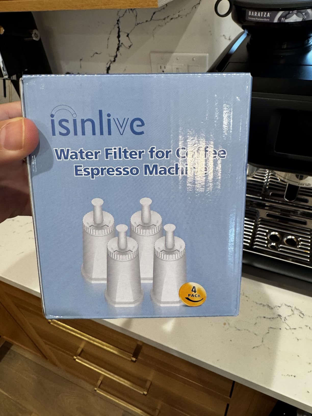 Replacement Water Filter for Breville Barista Touch Espresso Machine BES880 BES881, Barista Pro BES878, Oracle Touch BES990, Oracle BES980, Dual Boiler BES920 Bambino ClaroSwiss Sage, BES008WHT0NUC1 - Customer Photo 1