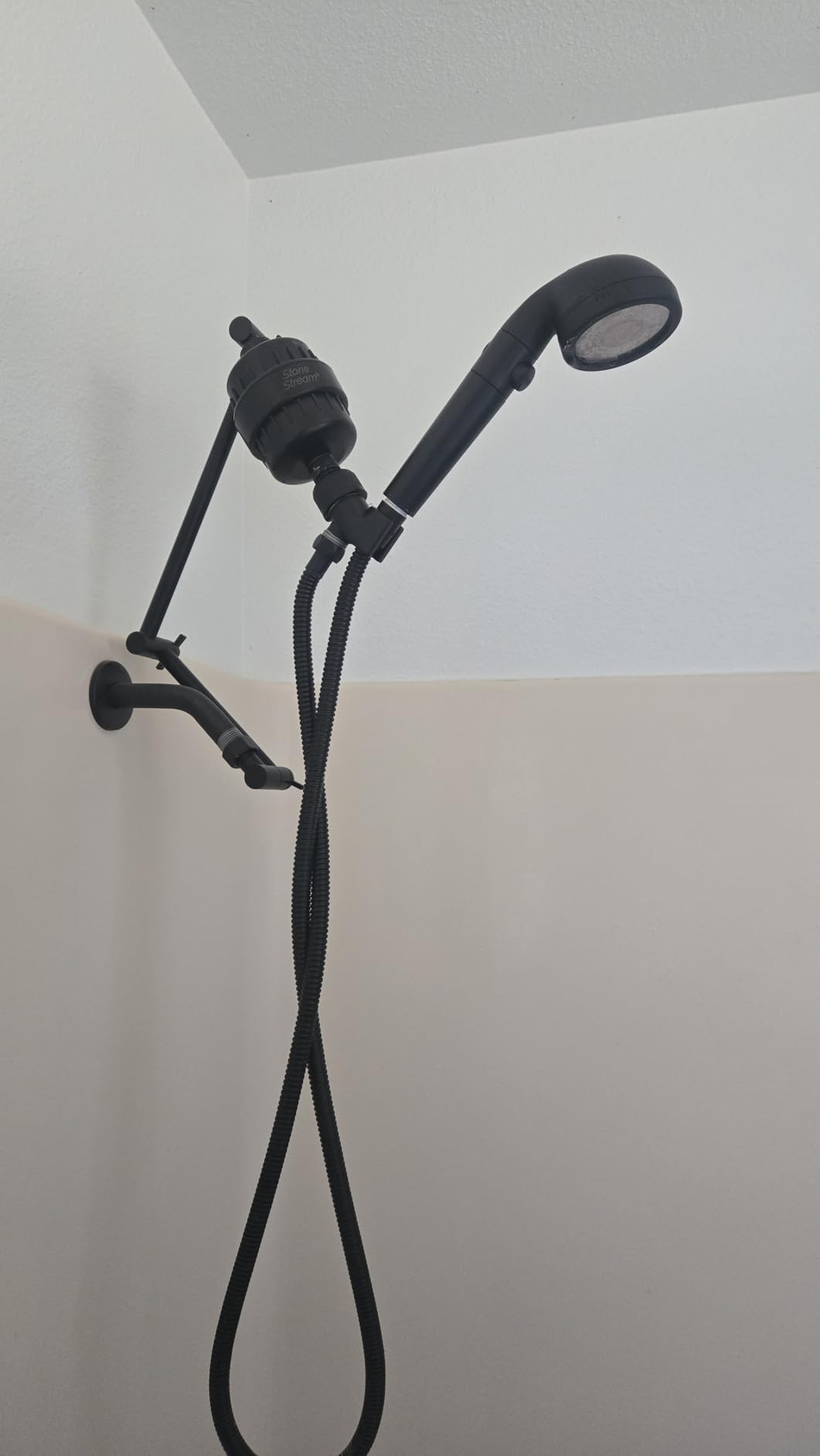 Original StoneStream® EcoPower High Pressure Matte Black Shower Head - Spa Like Ionic Filter to Soften Water, Increase Pressure & Save Water- Mineral Stones Filter Shower head With 3 Spray Settings Customer Review Original StoneStream® EcoPower High Pressure Matte Black Shower Head - Spa Like Ionic Filter to Soften Water, Increase Pressure & Save Water- Mineral Stones Filter Shower head With 3 Spray Settings - Customer Photo 1
