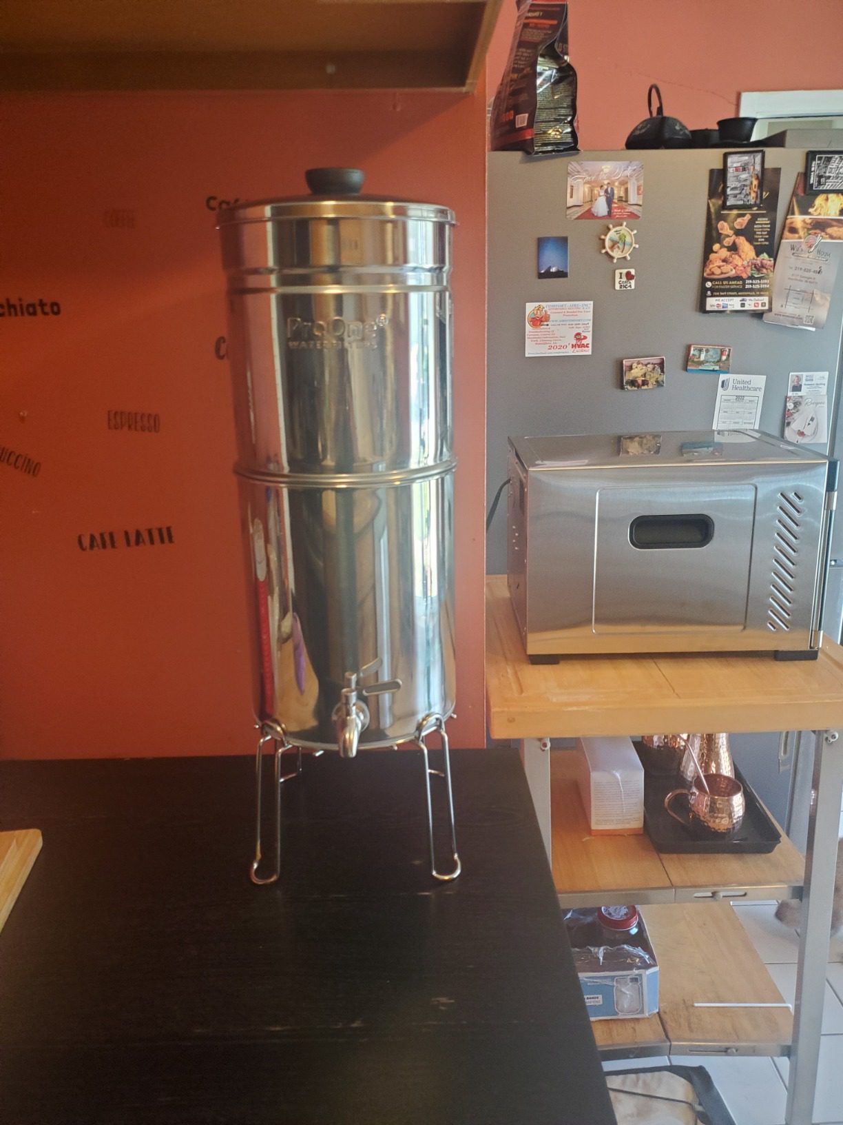 ProOne Traveler+ Stainless-Steel Gravity Water-Filter System, 2.25-Gallon Water Capacity, Countertop Water Dispenser for Home and Travel with Two 7-Inch Filter and Wire Stand Customer Review ProOne Traveler+ Stainless-Steel Gravity Water-Filter System, 2.25-Gallon Water Capacity, Countertop Water Dispenser for Home and Travel with Two 7-Inch Filter and Wire Stand - Customer Photo 1