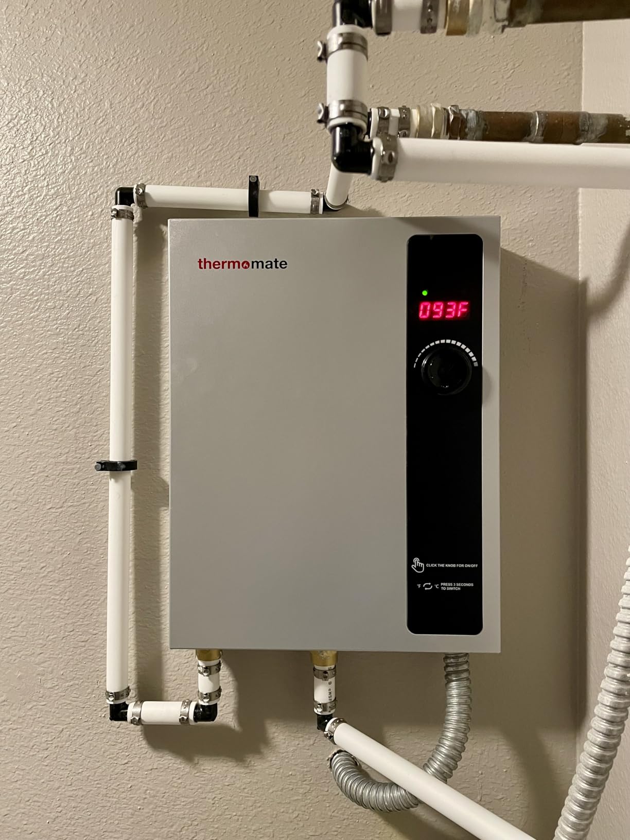 Tankless Water Heater Electric 27kW at 240 Volt, ThermoMate On Demand Instant Hot Water Heater Up to 6.4GMP, Self-Modulating Energy Saving for Residential Indoor Shower, Draw 114Amp Customer Review Tankless Water Heater Electric 27kW at 240 Volt, ThermoMate On Demand Instant Hot Water Heater Up to 6.4GMP, Self-Modulating Energy Saving for Residential Indoor Shower, Draw 114Amp - Customer Photo 2