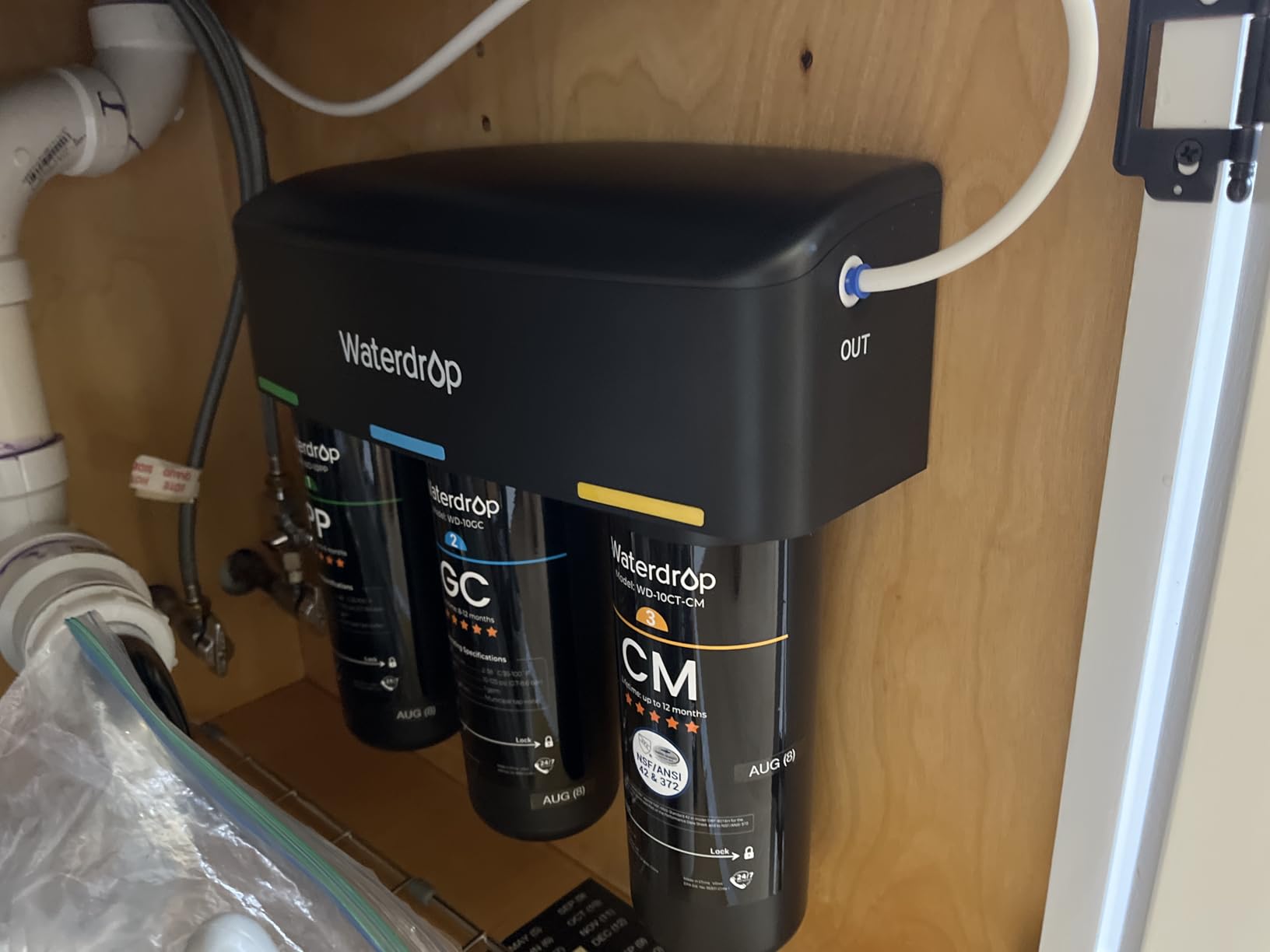 Waterdrop TSA 8 Layer Under Sink Water Filter System, Under Sink Water Filtration System, Reduces PFAS, PFOA/PFOS, Fluoride, Chlorine, Bad Taste & Odor, NSF/ANSI 42 Certified Element, USA Tech Customer Review Waterdrop TSA 8 Layer Under Sink Water Filter System, Under Sink Water Filtration System, Reduces PFAS, PFOA/PFOS, Fluoride, Chlorine, Bad Taste & Odor, NSF/ANSI 42 Certified Element, USA Tech - Customer Photo 1