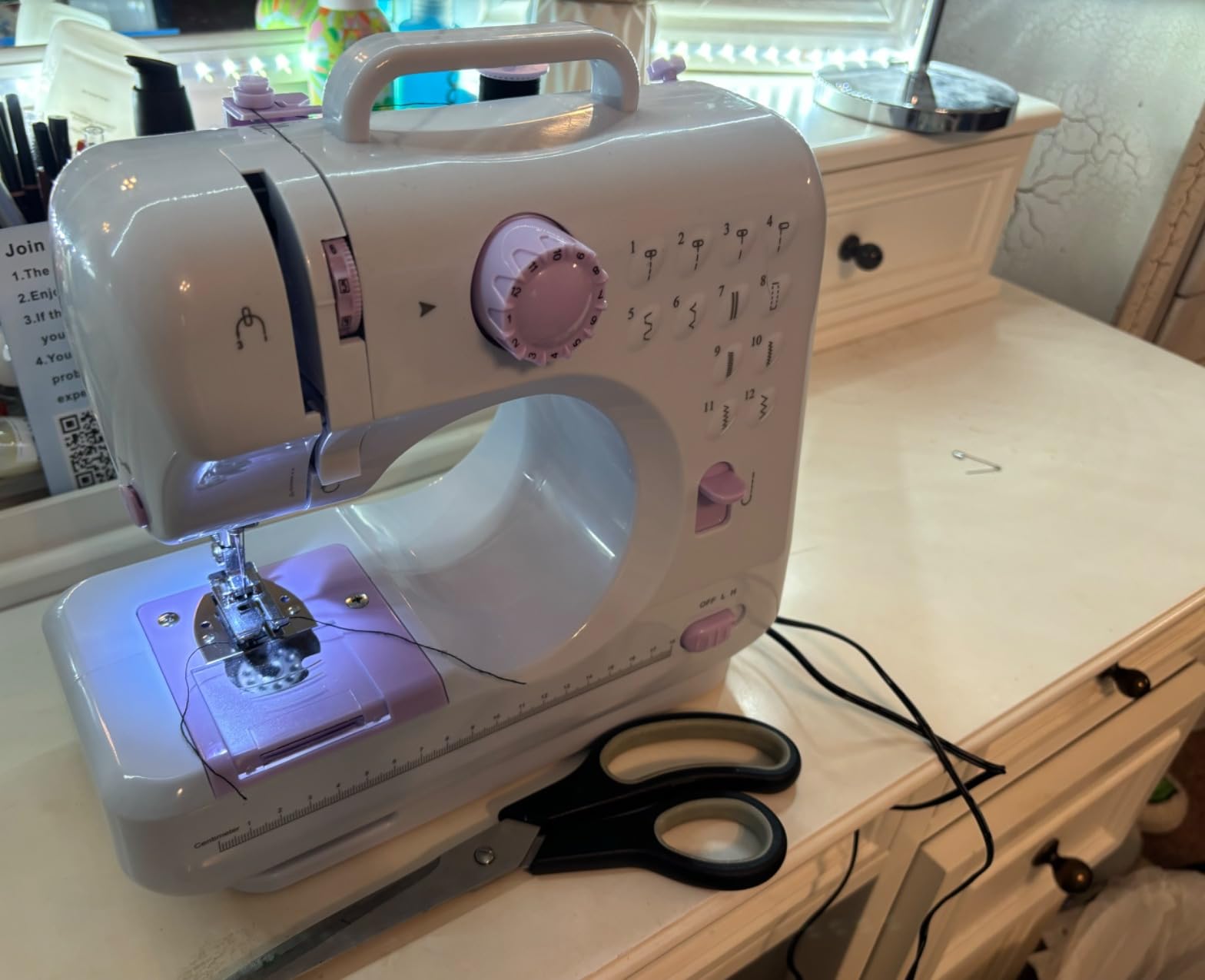 Sewing Machine Portable mini Electric Sewing Machine for beginners 12 Built-in Stitches 2 Speed with Foot Pedal Customer Review Sewing Machine Portable mini Electric Sewing Machine for beginners 12 Built-in Stitches 2 Speed with Foot Pedal - Customer Photo 1