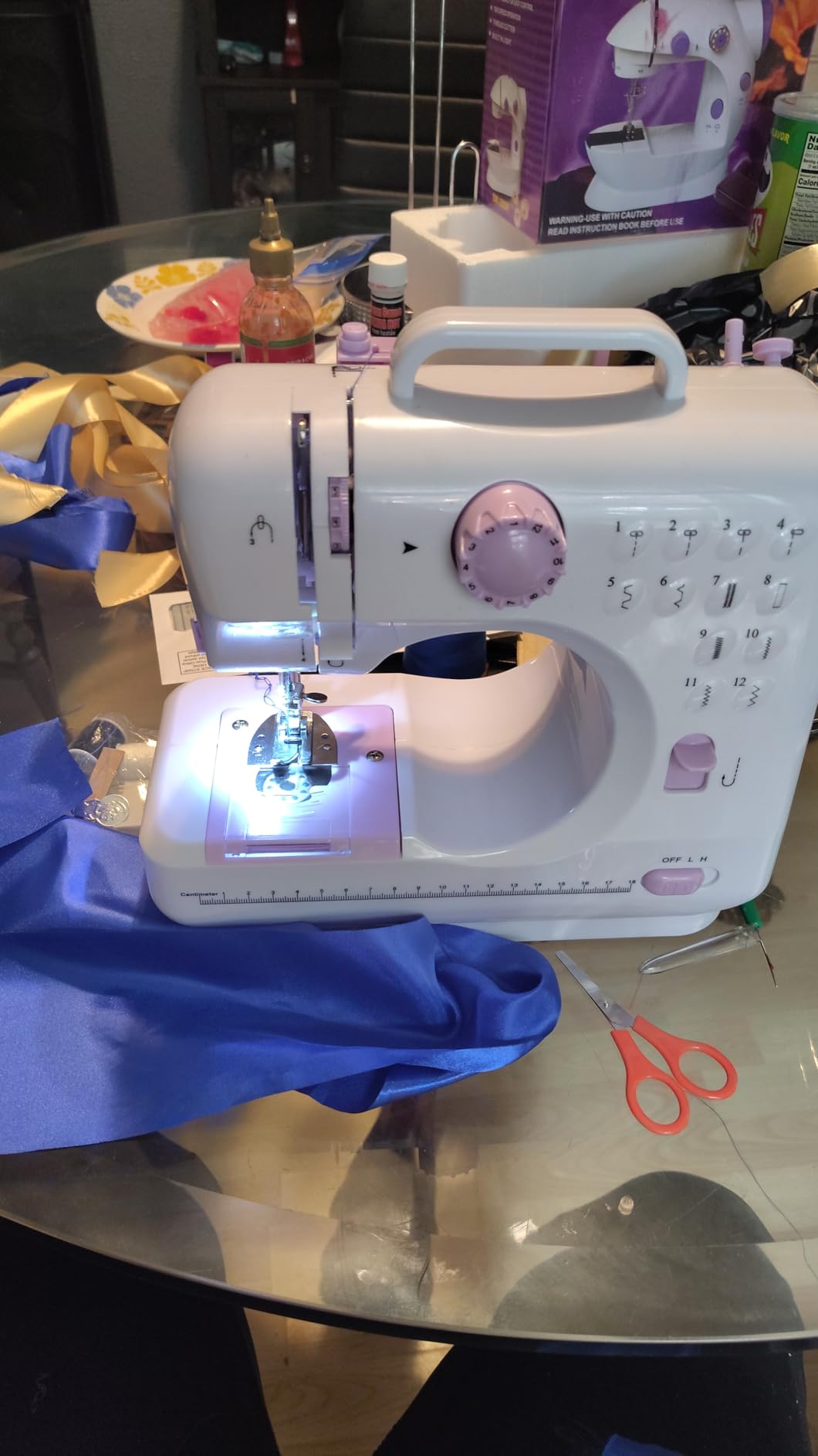 Sewing Machine Portable mini Electric Sewing Machine for beginners 12 Built-in Stitches 2 Speed with Foot Pedal,Light, Storage Drawer. Customer Review Sewing Machine Portable mini Electric Sewing Machine for beginners 12 Built-in Stitches 2 Speed with Foot Pedal,Light, Storage Drawer. - Customer Photo 3