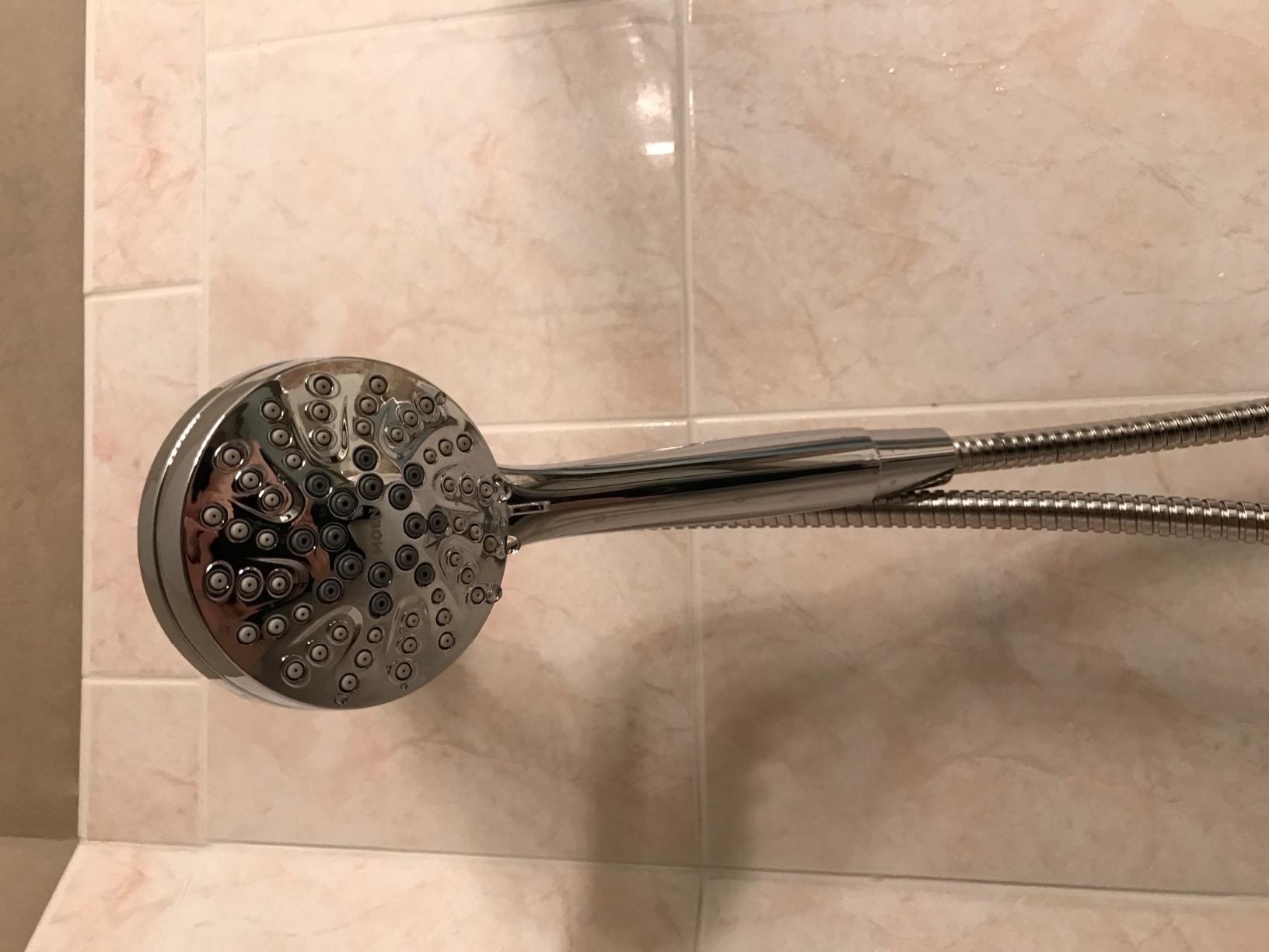 Moen Engage Magnetix Mediterranean Bronze 3.5-Inch Six-Function Detachable Handheld Showerhead with Magnetic Docking System, 26100BRB - Customer Photo 2