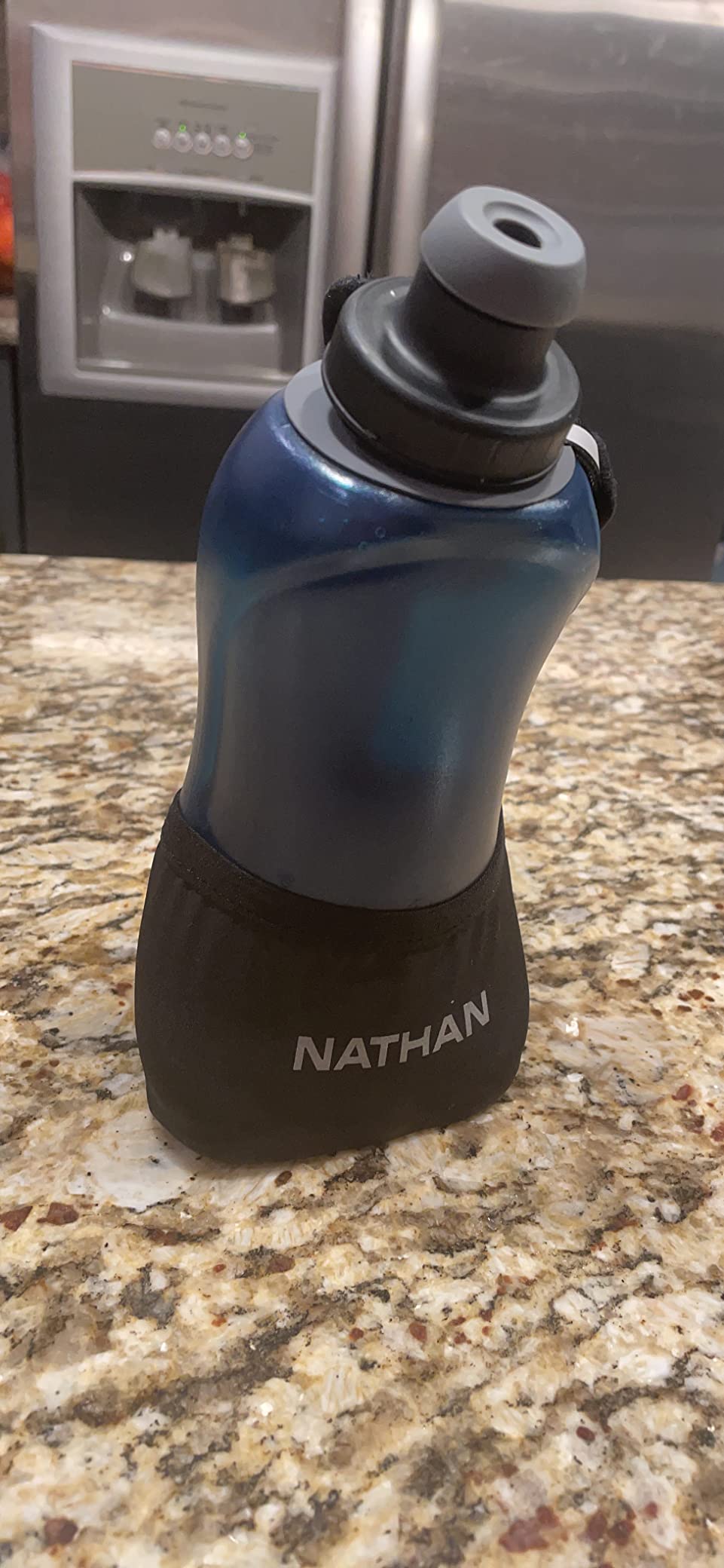 Nathan Running Handheld Water Bottle Adjustable No-Grip Quick Squeeze Lite Hand Strap. 12 oz Insulated Water Bottle. Reflective Hydration Customer Review Nathan Running Handheld Water Bottle Adjustable No-Grip Quick Squeeze Lite Hand Strap. 12 oz Insulated Water Bottle. Reflective Hydration - Customer Photo 2