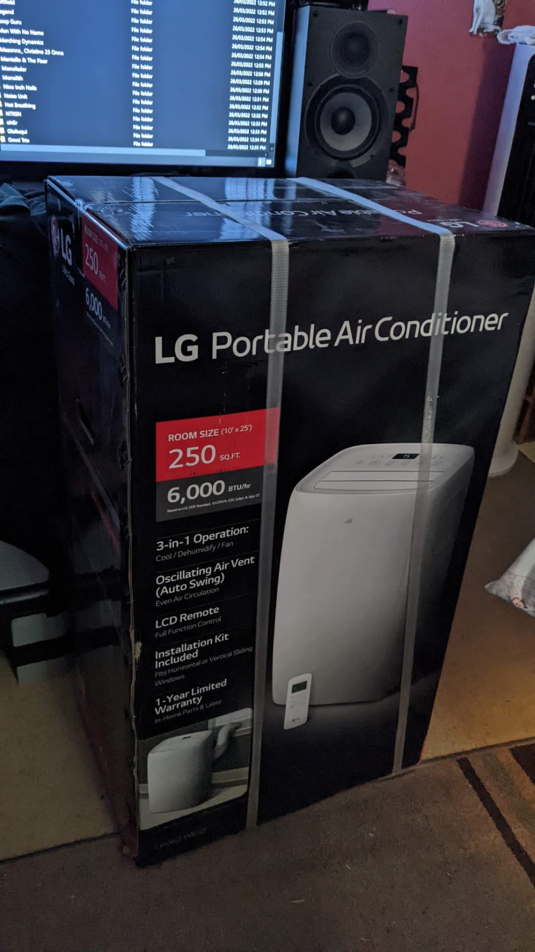 LG 7,000 BTU Portable Air Conditioner, 115V, Cools 300 Sq.Ft. (12' x 25' Room Size), Portable Air Conditioner for Home with Quiet Operation, LCD Remote Control, and Window Installation Kit, White Customer Review LG 7,000 BTU Portable Air Conditioner, 115V, Cools 300 Sq.Ft. (12' x 25' Room Size), Portable Air Conditioner for Home with Quiet Operation, LCD Remote Control, and Window Installation Kit, White - Customer Photo 2