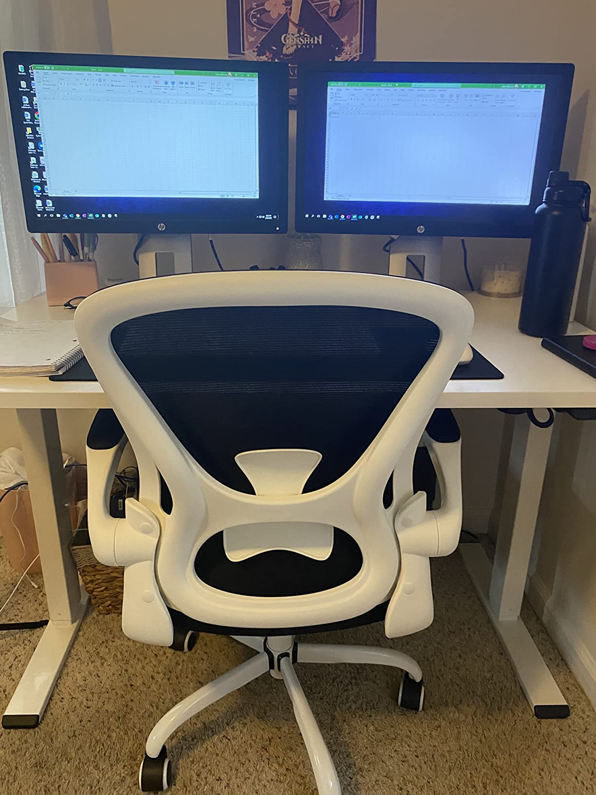 Sytas Ergonomic Desk Chair with Padded Flip up Arms and Supportive Lumbar Support, Breathable Mesh Home Office Chair with Comfortable Cushion for Home or Office(Black) Customer Review Sytas Ergonomic Desk Chair with Padded Flip up Arms and Supportive Lumbar Support, Breathable Mesh Home Office Chair with Comfortable Cushion for Home or Office(Black) - Customer Photo 2