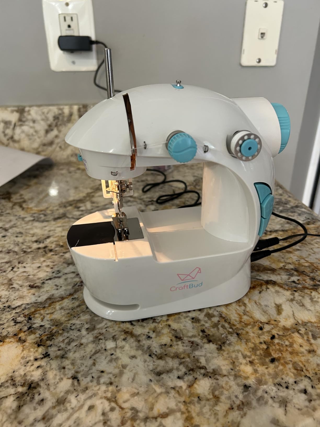 Mini Sewing Machine for Beginners, 122-Piece Portable Sewing Machine, Dual Speed Small Sewing Machine, Adults and Kids Sewing Machine, Travel Beginner Sewing Machines with Sewing Kit and Book, Blue Customer Review Mini Sewing Machine for Beginners, 122-Piece Portable Sewing Machine, Dual Speed Small Sewing Machine, Adults and Kids Sewing Machine, Travel Beginner Sewing Machines with Sewing Kit and Book, Blue - Customer Photo 2