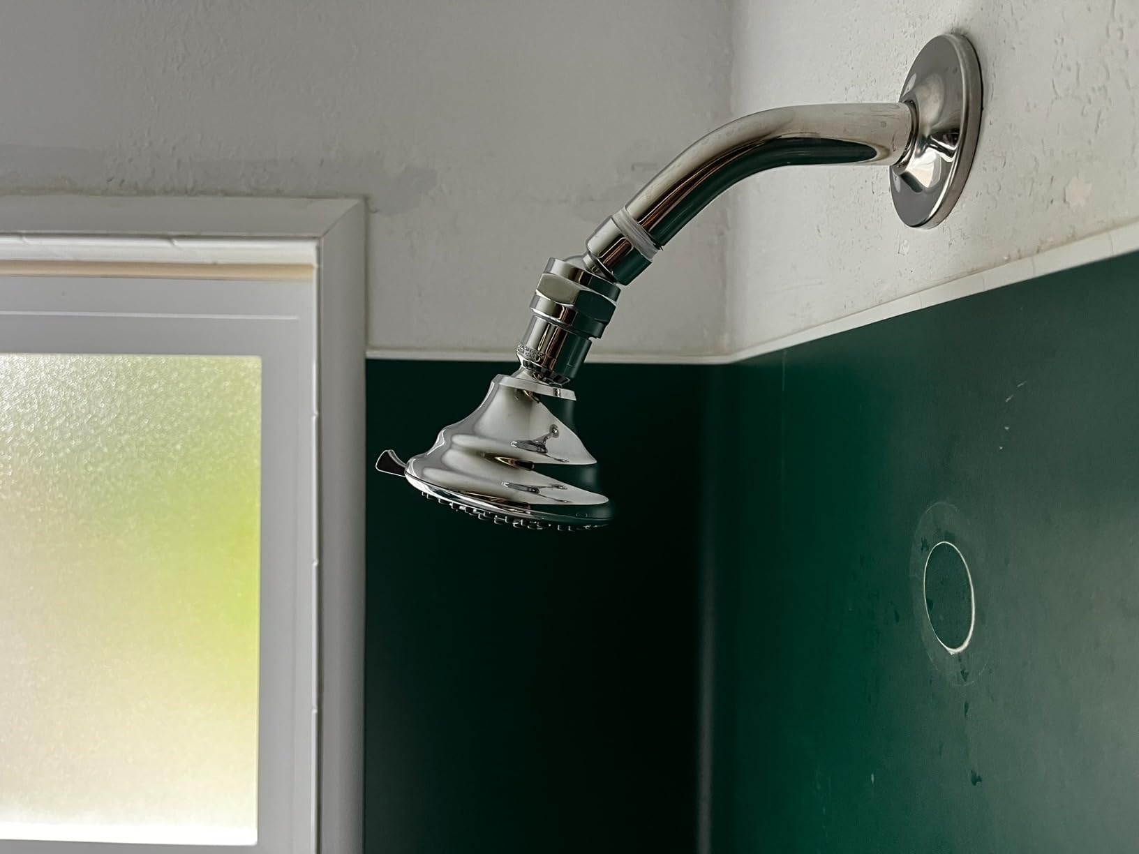 NearMoon Shower Head Swivel Ball Adapter - Solid Brass Shower Connector Ball Joint Adjustable Universal Shower Arm Extension Component (Chrome Finish) Customer Review NearMoon Shower Head Swivel Ball Adapter - Solid Brass Shower Connector Ball Joint Adjustable Universal Shower Arm Extension Component (Chrome Finish) - Customer Photo 1