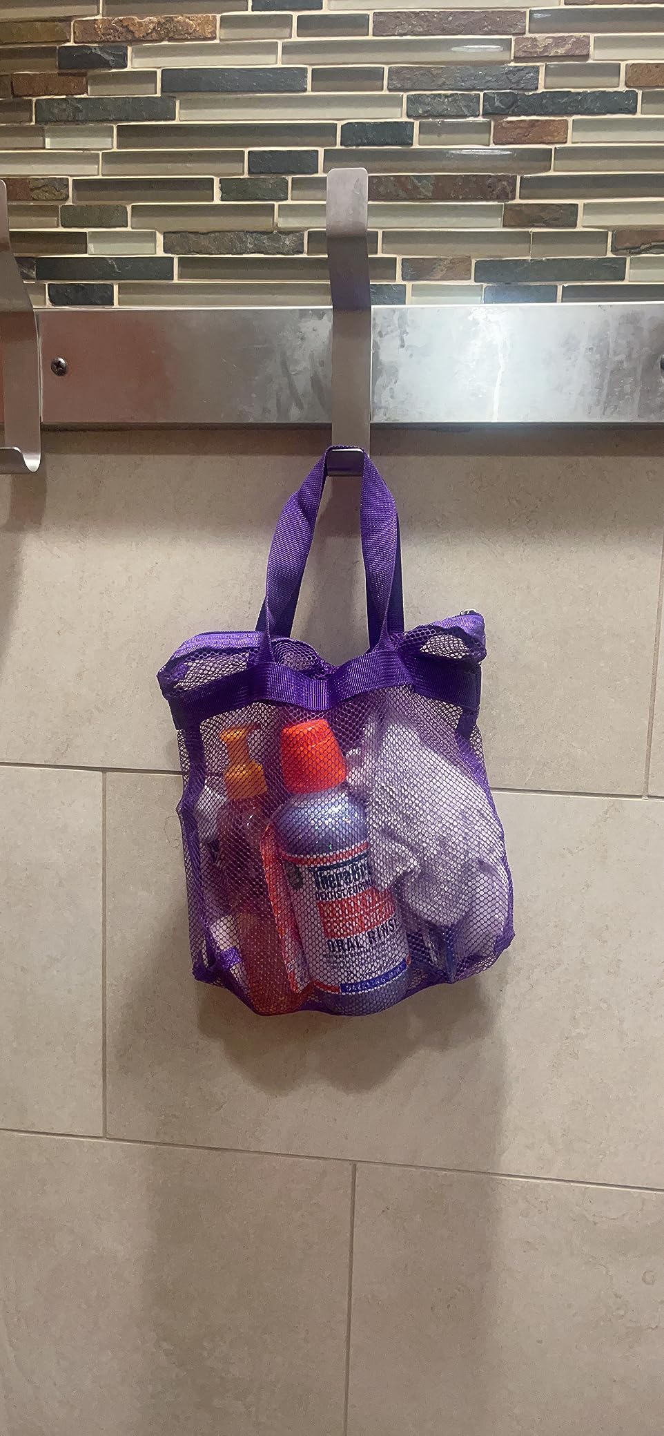 Ayieyill Shower Caddy Portable, Mesh Shower Caddy Tote Bag Quick Dry Hanging Toiletry and Bath Organizer for College Dorm, Gym, Beach, Travel or Camping with Zipper (Black) Customer Review Ayieyill Shower Caddy Portable, Mesh Shower Caddy Tote Bag Quick Dry Hanging Toiletry and Bath Organizer for College Dorm, Gym, Beach, Travel or Camping with Zipper (Black) - Customer Photo 1