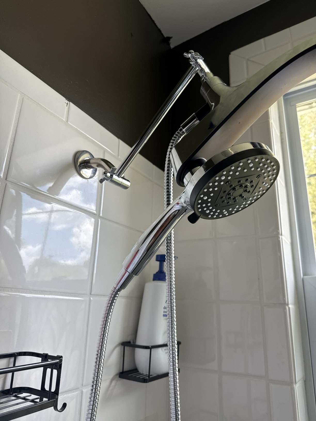 Shower Head Extension Arm, Anti-Leak Solid Brass Adjustable Extender for Rain & Handheld Shower Head, G1/2 Universal Connector (5 Inch, Chrome) Customer Review Shower Head Extension Arm, Anti-Leak Solid Brass Adjustable Extender for Rain & Handheld Shower Head, G1/2 Universal Connector (5 Inch, Chrome) - Customer Photo 1