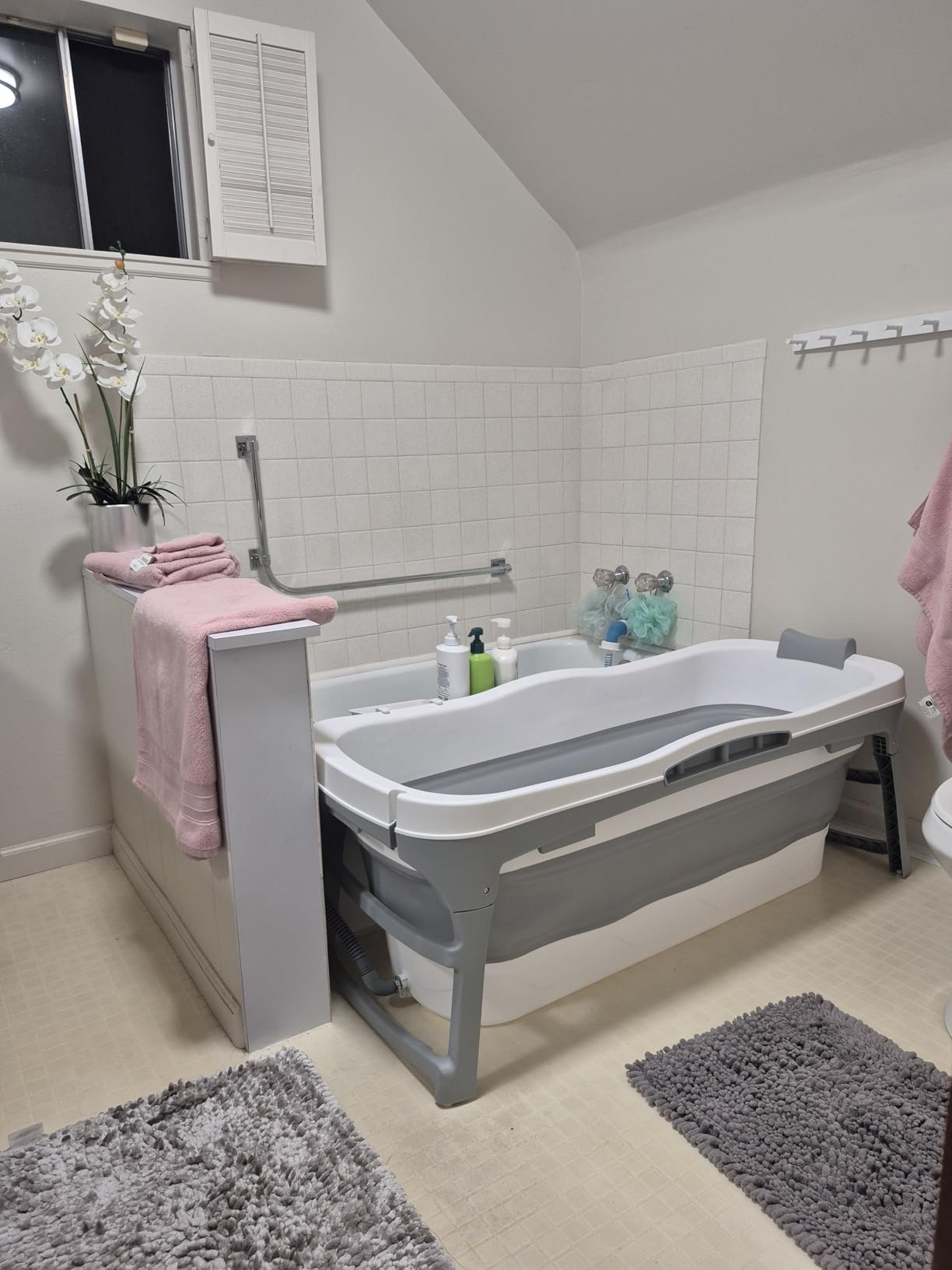 Portable Bathtub for Adult - Large 56'in Foldable Collapsible tub - Ergonomically Designed for the Ultimate Relaxing Soaking Bath. Ideal for Small Spaces - Quick, Effortless Folding Bathtub Customer Review Portable Bathtub for Adult - Large 56'in Foldable Collapsible tub - Ergonomically Designed for the Ultimate Relaxing Soaking Bath. Ideal for Small Spaces - Quick, Effortless Folding Bathtub - Customer Photo 1