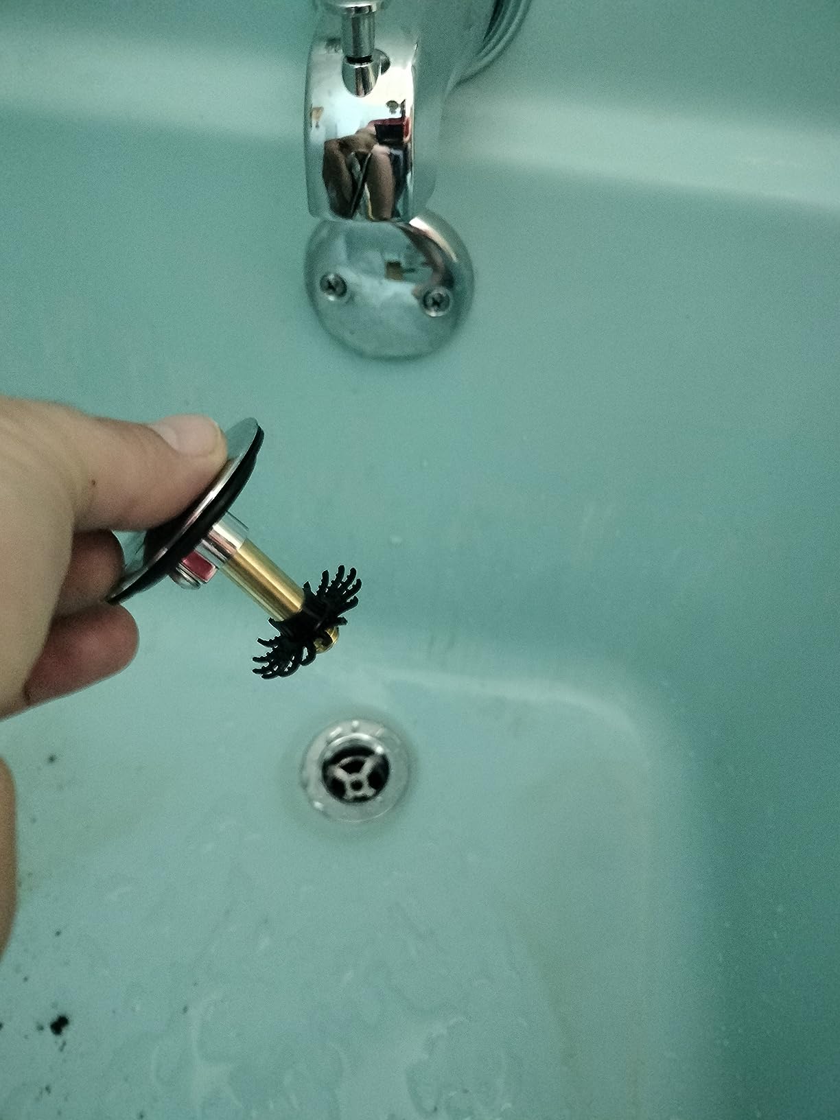 All Metal Lift & Turn Bathtub Drain Kit with Two-Hole Overflow Faceplate, Replacement Bath Tub Drain Trim Set Fine/Coarse Thread Conversion Kit Assembly, Tub Drains and overflow -Chrome Plated - Customer Photo 2