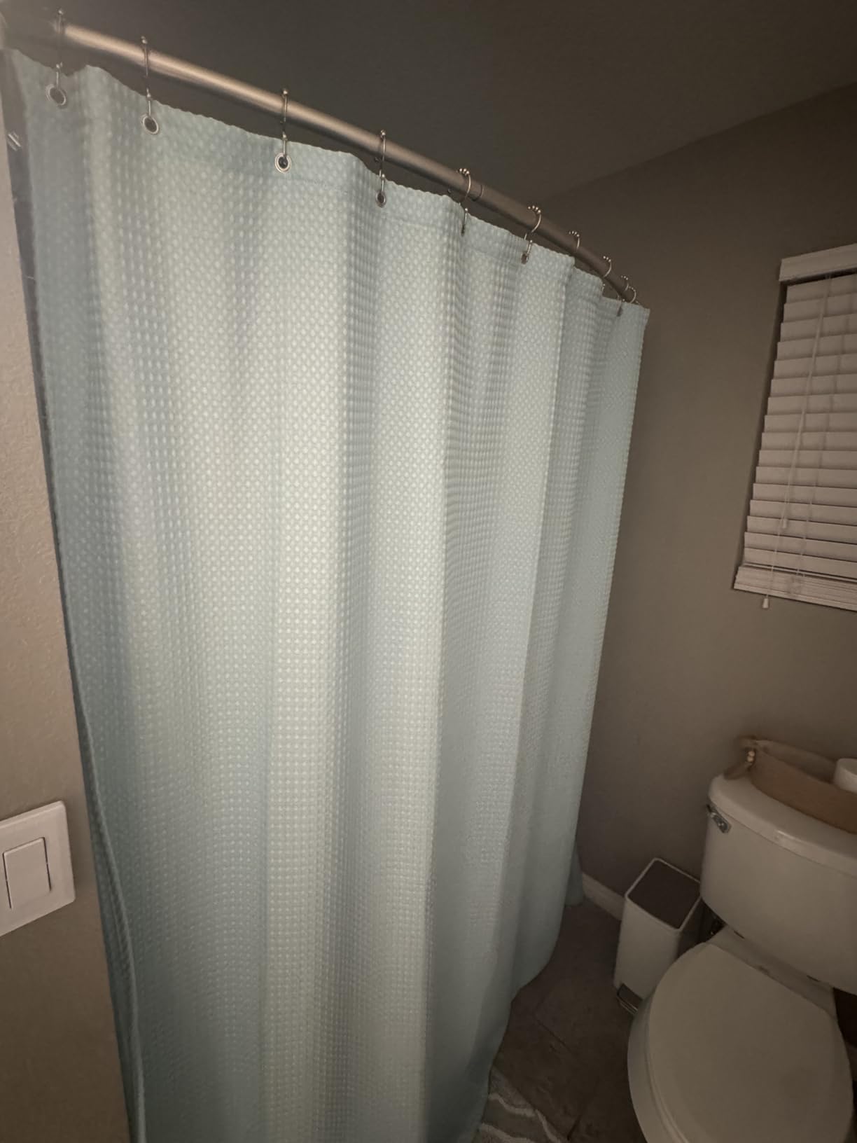 GORILLA GRIP Waffle Shower Curtain, Thick Weighted Fabric, Wrinkle and Rust Resistant, Classic Hotel Quality Design, Heavy Duty Long Curtains for Bathroom Showers, Bath Tubs, Machine Wash, 72x72 White - Customer Photo 1