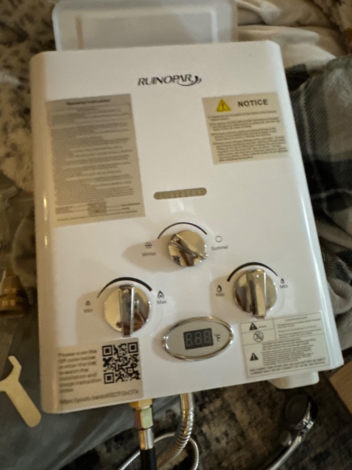 Portable Water Heater Propane Tankless - 6L 1.58GPM RV on demand Hot Gas Outdoor Digital Display Water Heater for Camping,Boat,Cabins Customer Review Portable Water Heater Propane Tankless - 6L 1.58GPM RV on demand Hot Gas Outdoor Digital Display Water Heater for Camping,Boat,Cabins - Customer Photo 1