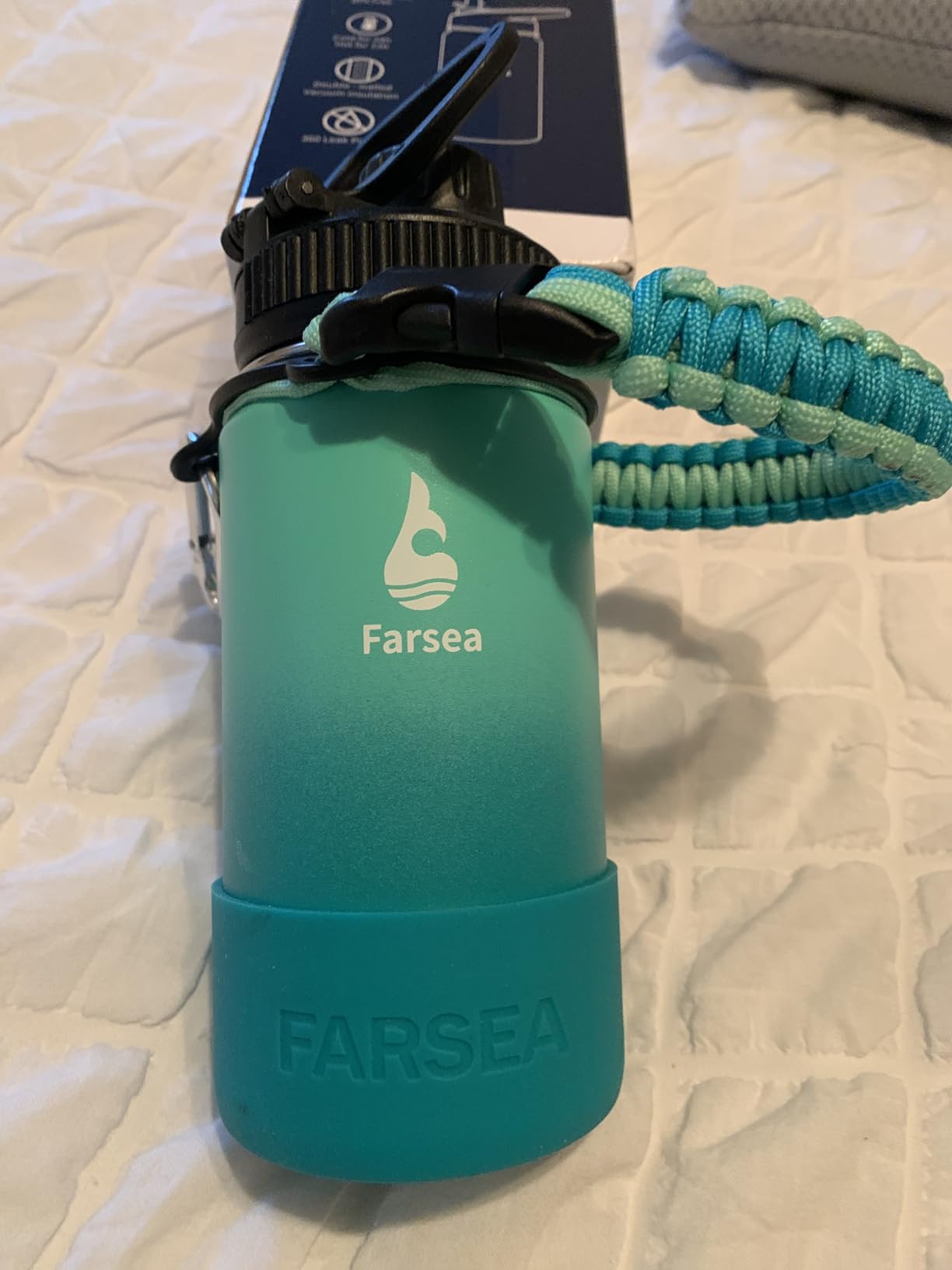Farsea Insulated Water Bottle With Paracord Handle, Protective Silicone Boot and 2 Lids (Straw Lid & Spout Lid), Stainless Steel Water Bottle Wide Mouth, Double Wall Sweat-Proof BPA-Free, 24 oz Customer Review Farsea Insulated Water Bottle With Paracord Handle, Protective Silicone Boot and 2 Lids (Straw Lid & Spout Lid), Stainless Steel Water Bottle Wide Mouth, Double Wall Sweat-Proof BPA-Free, 24 oz - Customer Photo 1