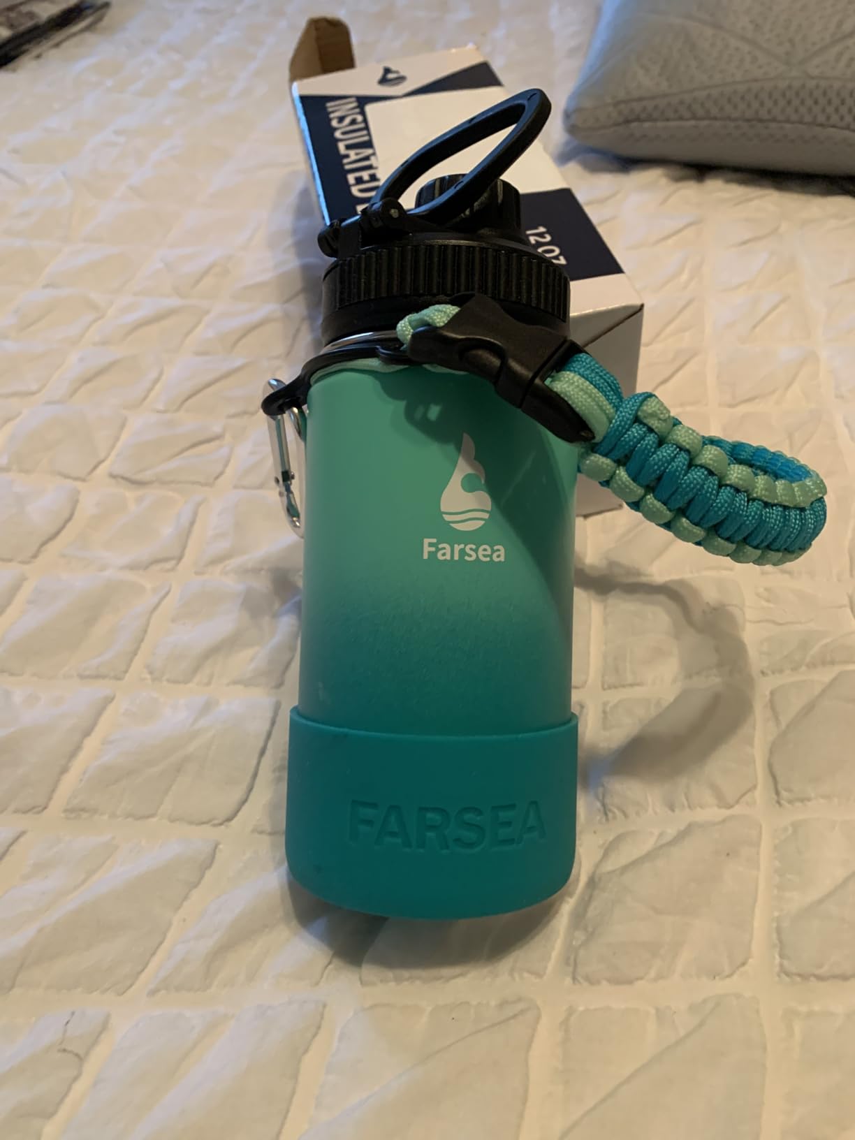 Farsea Insulated Water Bottle With Paracord Handle, Protective Silicone Boot and 2 Lids (Straw Lid & Spout Lid), Stainless Steel Water Bottle Wide Mouth, Double Wall Sweat-Proof BPA-Free, 24 oz Customer Review Farsea Insulated Water Bottle With Paracord Handle, Protective Silicone Boot and 2 Lids (Straw Lid & Spout Lid), Stainless Steel Water Bottle Wide Mouth, Double Wall Sweat-Proof BPA-Free, 24 oz - Customer Photo 2