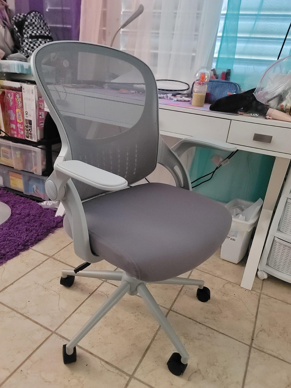 JHK Home Office Desk Chair – Ergonomic Office Chair with Lumbar Support and Flip-up Armrest, Height Adjustable Mesh Computer Chair, Swivel Task Chair, Conference Room, Black Customer Review JHK Home Office Desk Chair – Ergonomic Office Chair with Lumbar Support and Flip-up Armrest, Height Adjustable Mesh Computer Chair, Swivel Task Chair, Conference Room, Black - Customer Photo 1