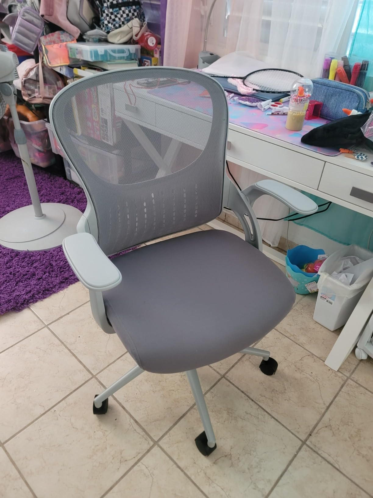 JHK Home Office Desk Chair – Ergonomic Office Chair with Lumbar Support and Flip-up Armrest, Height Adjustable Mesh Computer Chair, Swivel Task Chair, Conference Room, Black Customer Review JHK Home Office Desk Chair – Ergonomic Office Chair with Lumbar Support and Flip-up Armrest, Height Adjustable Mesh Computer Chair, Swivel Task Chair, Conference Room, Black - Customer Photo 2