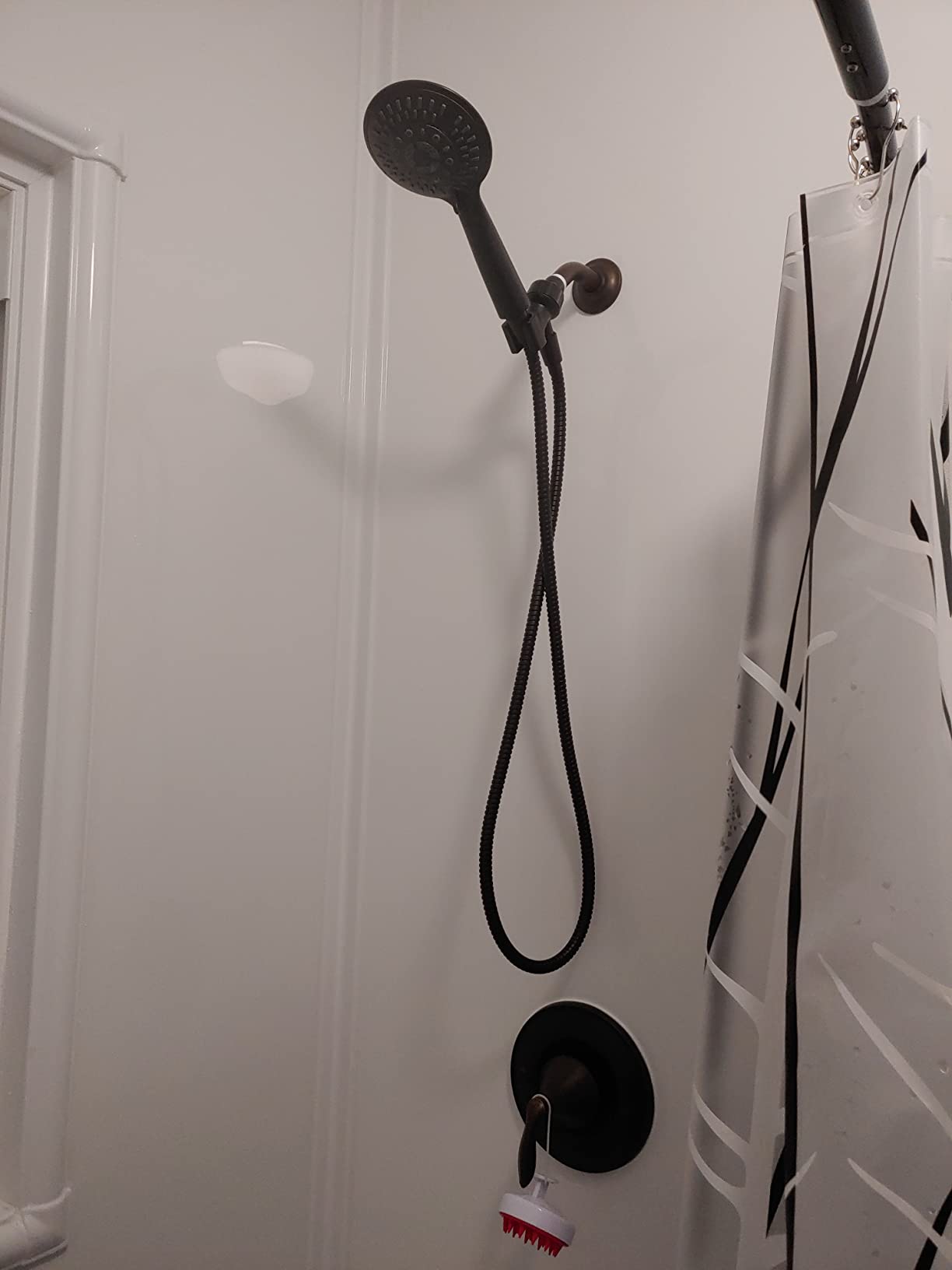 BRIGHT SHOWERS 9 Spray Settings Shower Head with Handheld High Pressure Oil-Rubbed Bronze Hand Held Showerhead with 60 Inch Stainless Steel Hose and Adjustable Overhead Bracket - Customer Photo 2