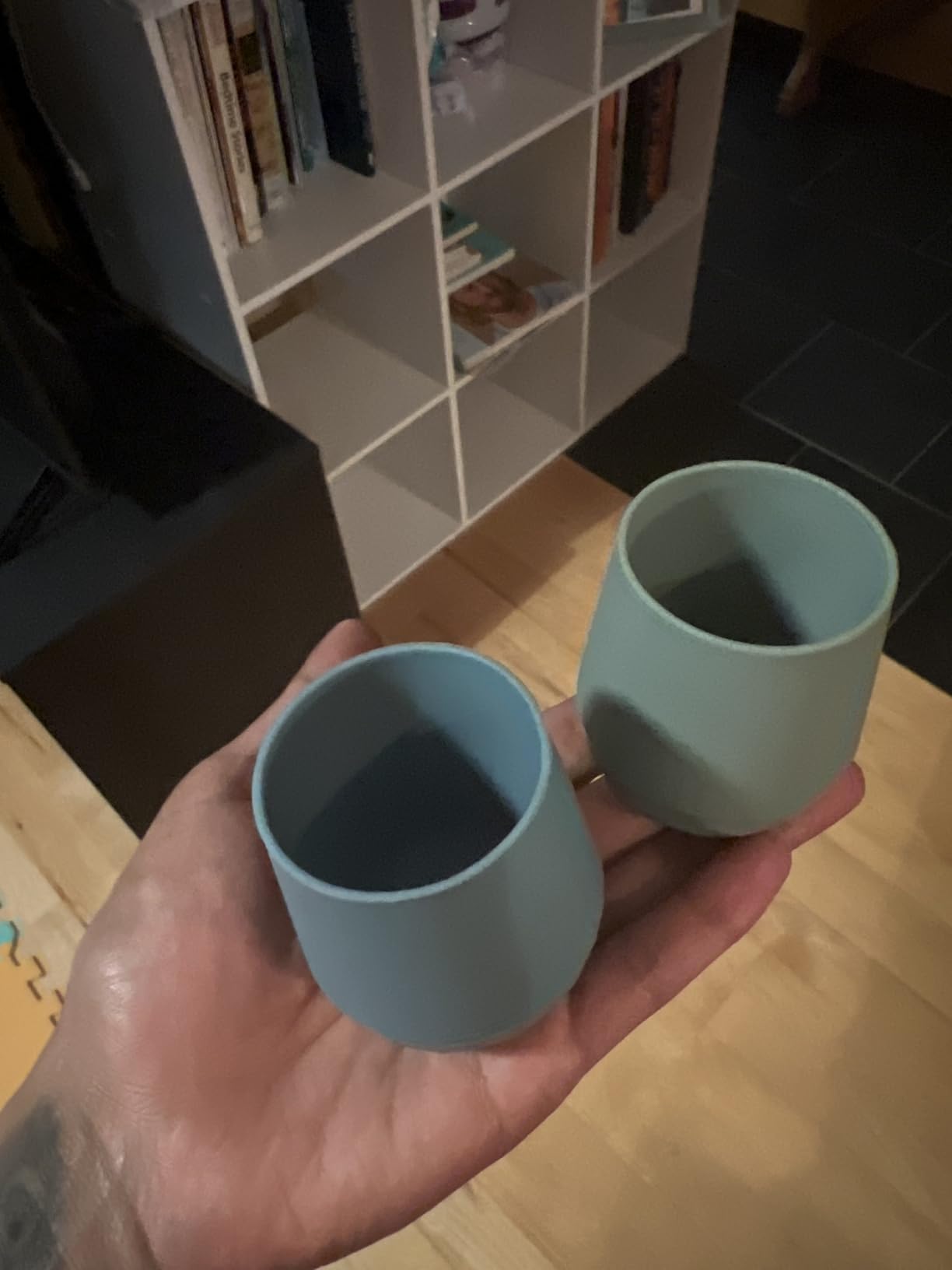 SAMiGO Silicone Baby Cups for 6-12 Months, Tiny Open Cups for Training and Water Drinking, Baby Led Weaning Supplies, 2 OZ Customer Review SAMiGO Silicone Baby Cups for 6-12 Months, Tiny Open Cups for Training and Water Drinking, Baby Led Weaning Supplies, 2 OZ - Customer Photo 1