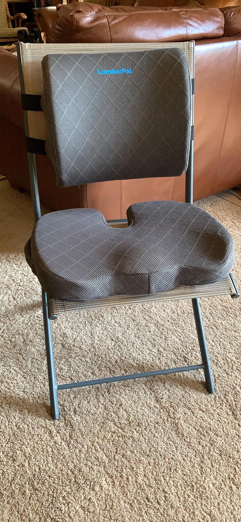 Lumbar Support Pillow for Office Chair Back Support Lumbar Pillow for Car, Gaming, Office Chair - Improve Sitting Posture & Back Pain Relief, Memory Foam, Adjustable Straps, Grey Customer Review Lumbar Support Pillow for Office Chair Back Support Lumbar Pillow for Car, Gaming, Office Chair - Improve Sitting Posture & Back Pain Relief, Memory Foam, Adjustable Straps, Grey - Customer Photo 2