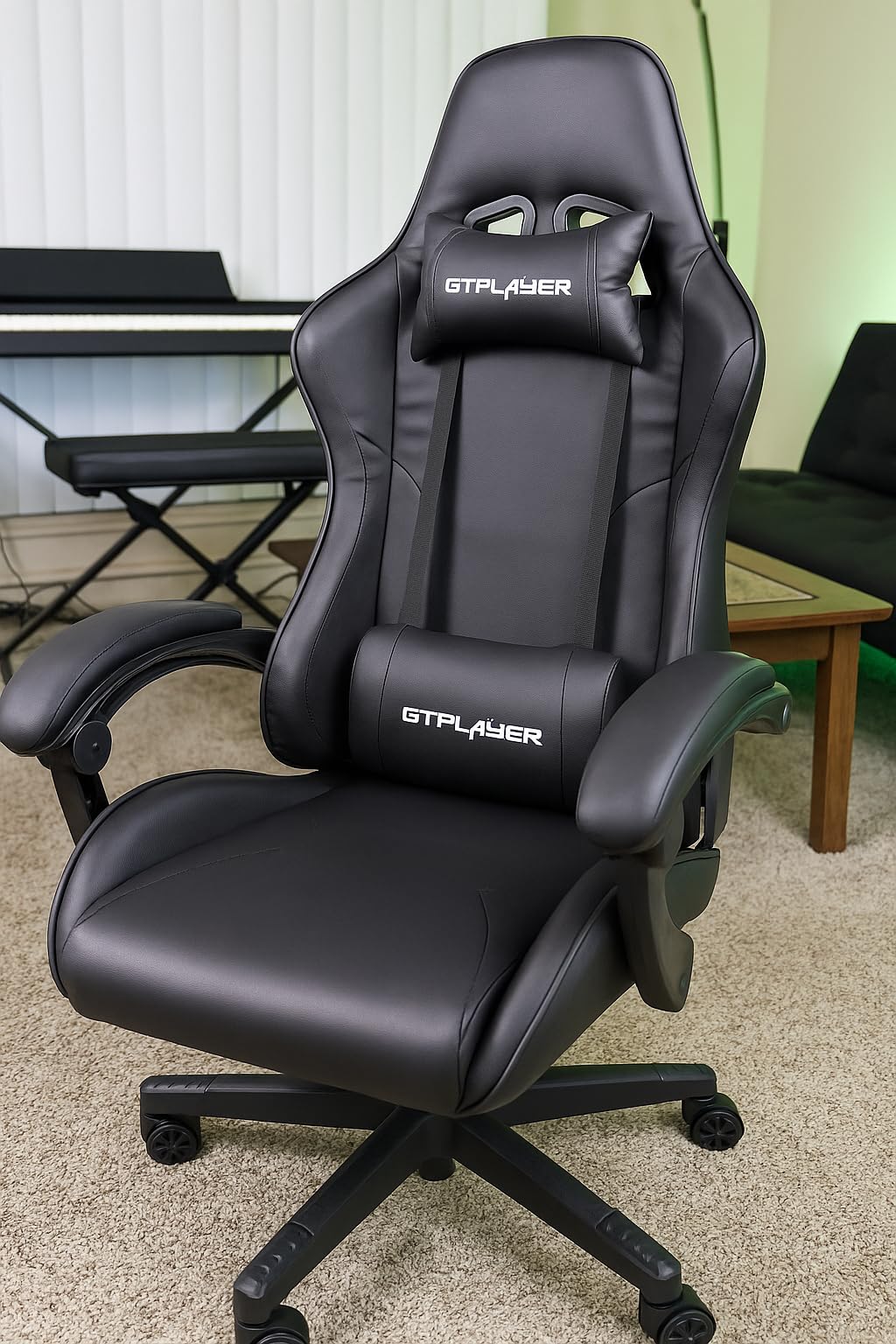 GTPLAYER Gaming Chair, Computer Chair with Footrest and Lumbar Support, Height Adjustable Game Chair with 360°-Swivel Seat and Headrest and for Office or Gaming (White) Customer Review GTPLAYER Gaming Chair, Computer Chair with Footrest and Lumbar Support, Height Adjustable Game Chair with 360°-Swivel Seat and Headrest and for Office or Gaming (White) - Customer Photo 1