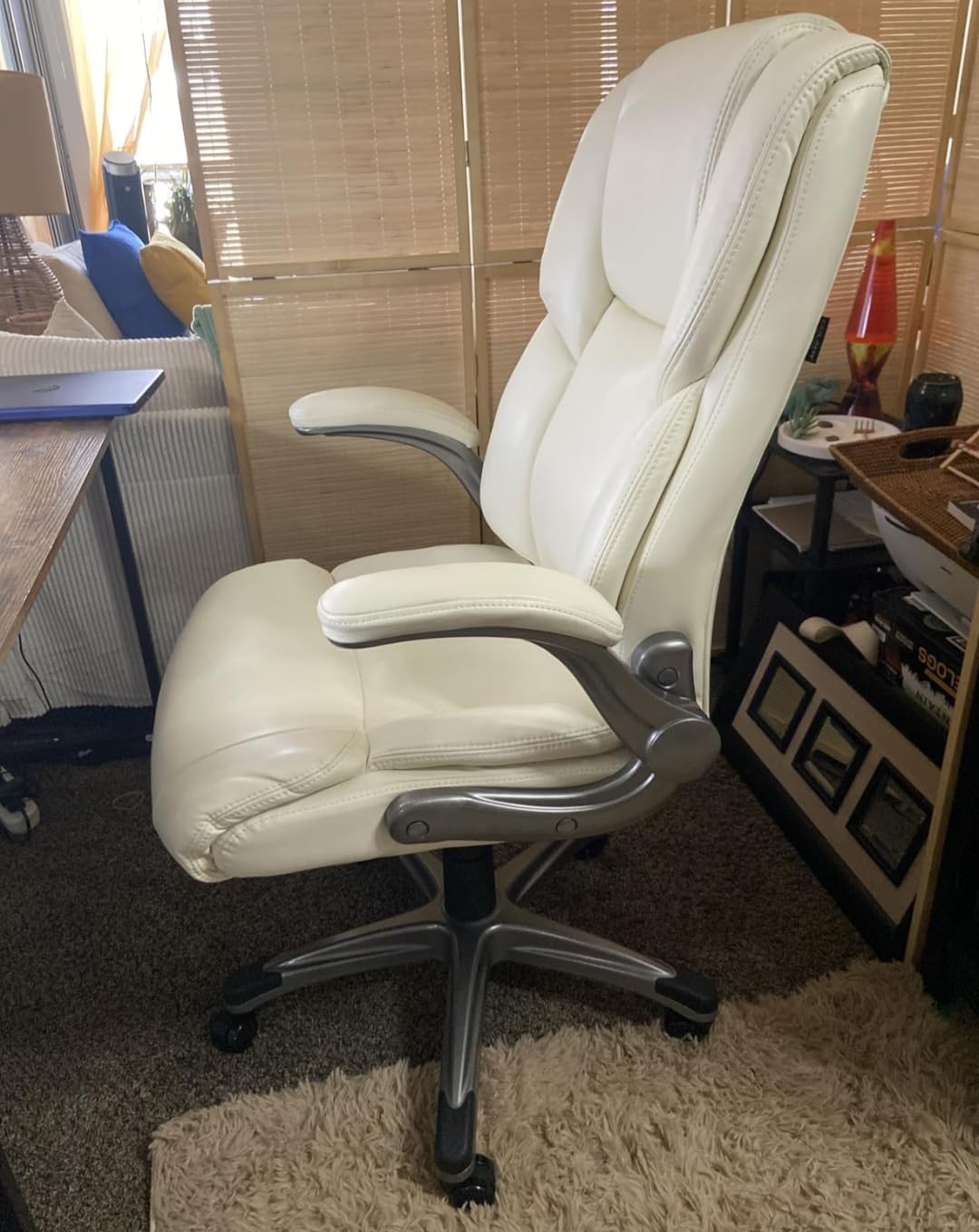 COLAMY High Back Executive Office Chair- Ergonomic Home Computer Desk Leather Chair with Padded Flip-up Arms, Adjustable Tilt Lock, Swivel Rolling Chair for Adult Working Study-Black Customer Review COLAMY High Back Executive Office Chair- Ergonomic Home Computer Desk Leather Chair with Padded Flip-up Arms, Adjustable Tilt Lock, Swivel Rolling Chair for Adult Working Study-Black - Customer Photo 1