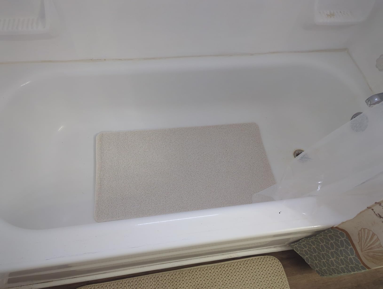 Non Slip Bathtub Mat, Foot Scrubber Anti Slip Fast Drying Shower Mat for Tub, Floor,Bathroom, Home, Kitchen, Hotel, Beige, 24x16 Inches Customer Review Non Slip Bathtub Mat, Foot Scrubber Anti Slip Fast Drying Shower Mat for Tub, Floor,Bathroom, Home, Kitchen, Hotel, Beige, 24x16 Inches - Customer Photo 1