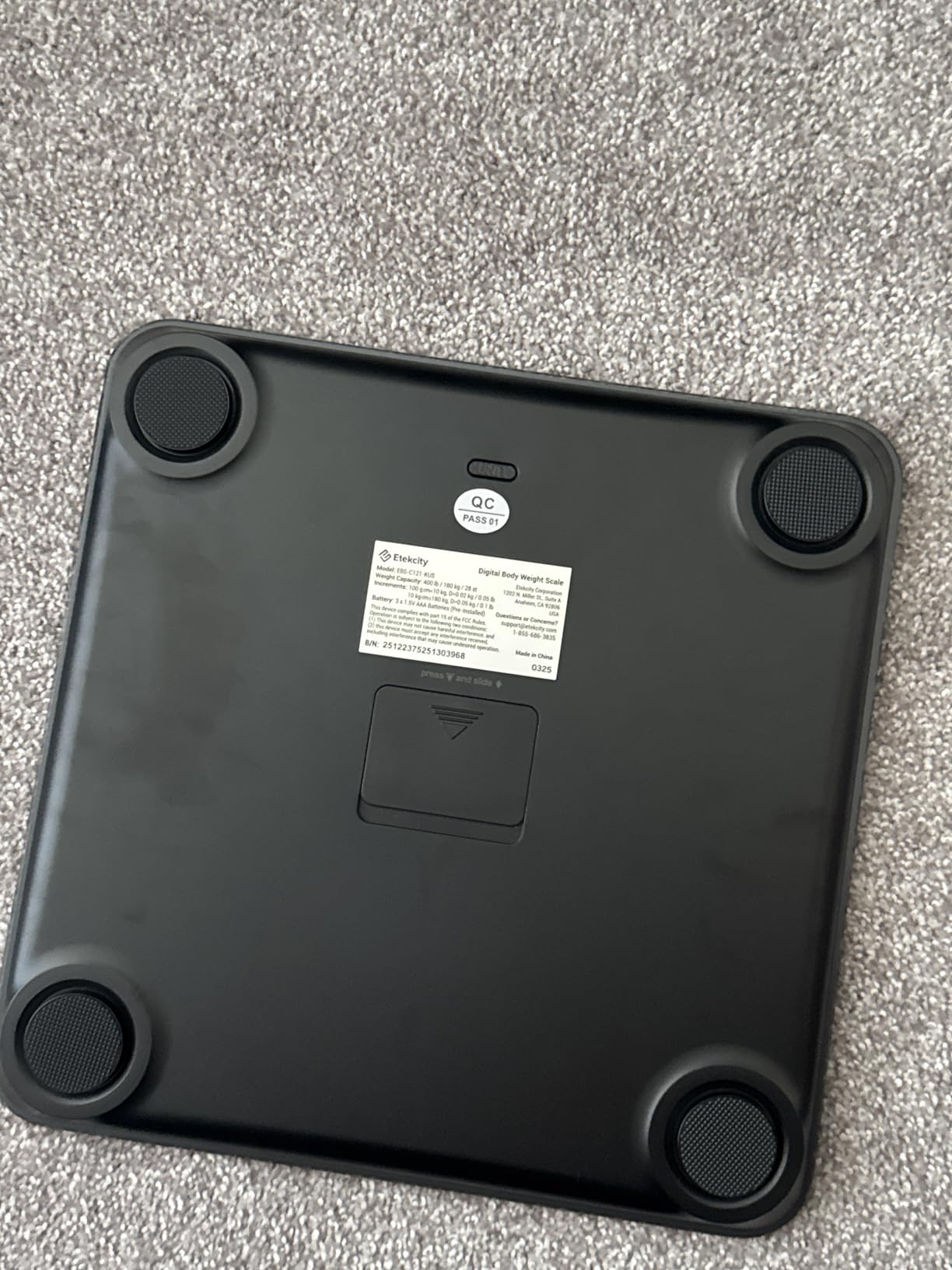 Etekcity Scale for Body Weight, Digital Bathroom Scales for People, Most Accurate to 0.05lb, Bright LED Display & Large Clear Numbers, Upgraded Quality for the Elderly Safe Home Use, 400 lbs Customer Review Etekcity Scale for Body Weight, Digital Bathroom Scales for People, Most Accurate to 0.05lb, Bright LED Display & Large Clear Numbers, Upgraded Quality for the Elderly Safe Home Use, 400 lbs - Customer Photo 1