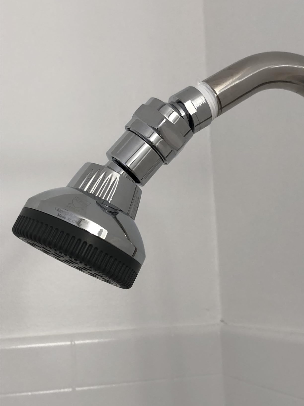 Shower Connector Ball Joint Shower Head Swivel Ball Adapter Brass Adjustable Shower Arm Extension Universal Component Polish Chrome Customer Review Shower Connector Ball Joint Shower Head Swivel Ball Adapter Brass Adjustable Shower Arm Extension Universal Component Polish Chrome - Customer Photo 2