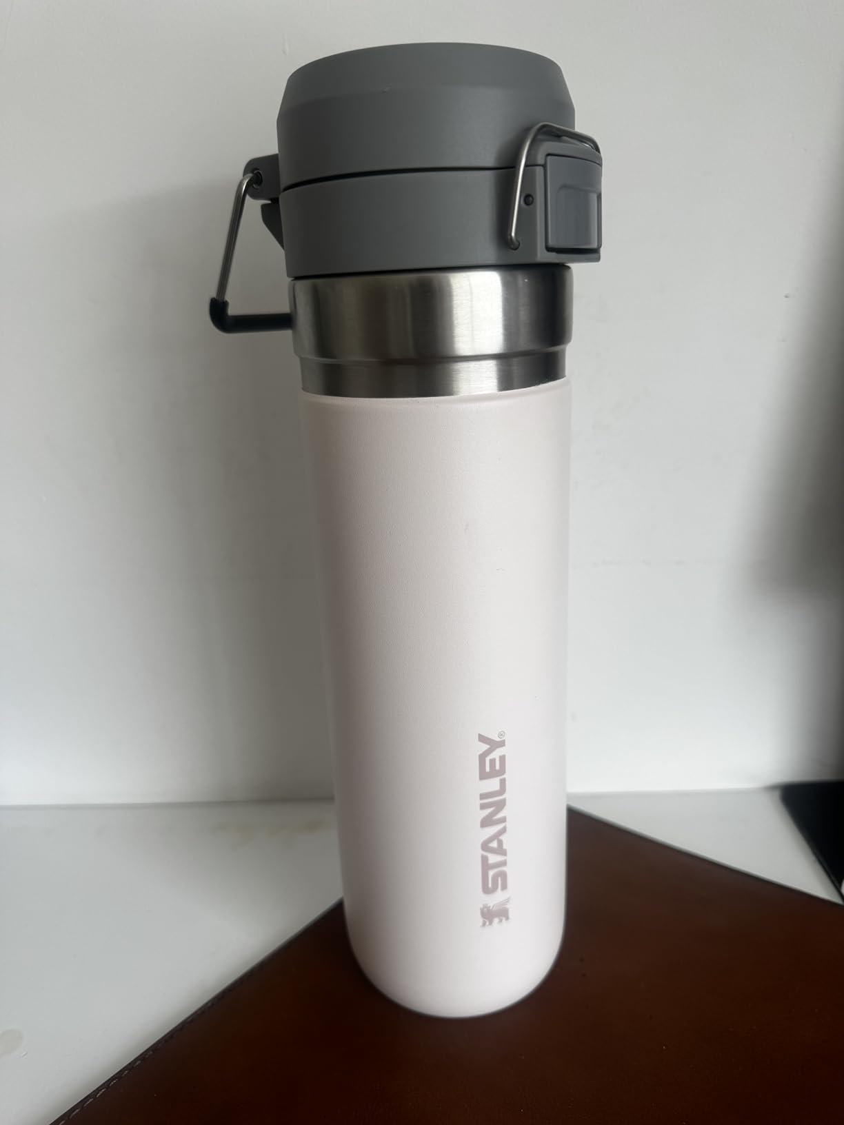 Stanley Quick Flip GO Water Bottle 24 oz | Push Button Lid | Leakproof and Packable for Travel and Sports | Insulated Stainless Steel | BPA-Free | Rose Quartz Customer Review Stanley Quick Flip GO Water Bottle 24 oz | Push Button Lid | Leakproof and Packable for Travel and Sports | Insulated Stainless Steel | BPA-Free | Rose Quartz - Customer Photo 2