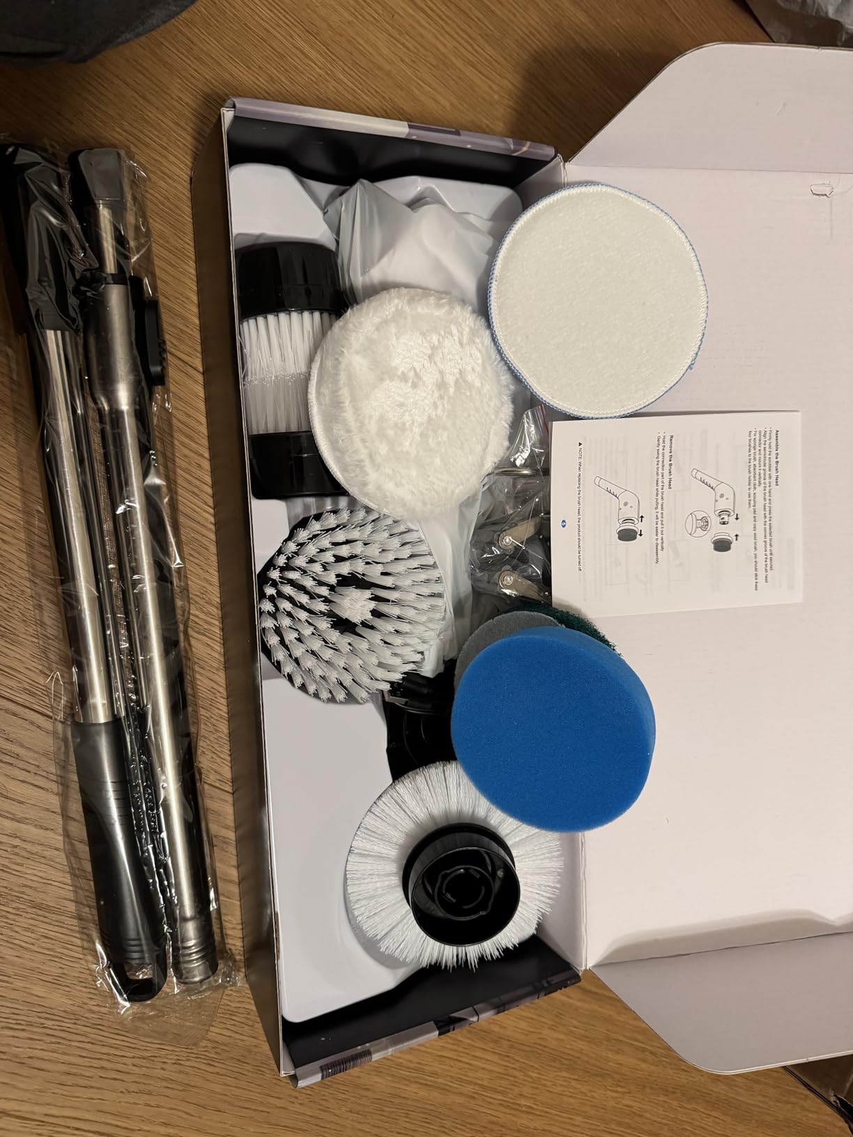 YKYI Electric Spin Scrubber,Cordless Cleaning Brush,Shower Cleaning Brush with 8 Replaceable Brush Heads,Power Scrubber 3 Adjustable Speeds,Adjustable & Detachable Long Handle,Voice Broadcast Customer Review YKYI Electric Spin Scrubber,Cordless Cleaning Brush,Shower Cleaning Brush with 8 Replaceable Brush Heads,Power Scrubber 3 Adjustable Speeds,Adjustable & Detachable Long Handle,Voice Broadcast - Customer Photo 1