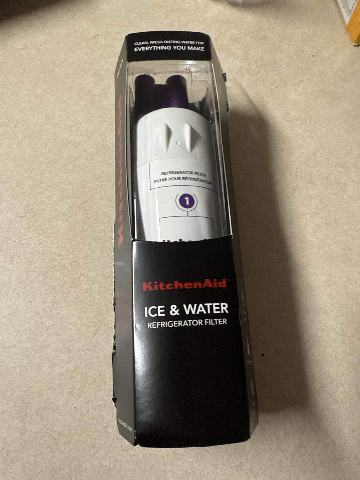 KitchenAid® Refrigerator Ice and Water Filter 1 - KAD1RXD1, Single-Pack, Purple Customer Review KitchenAid® Refrigerator Ice and Water Filter 1 - KAD1RXD1, Single-Pack, Purple - Customer Photo 2