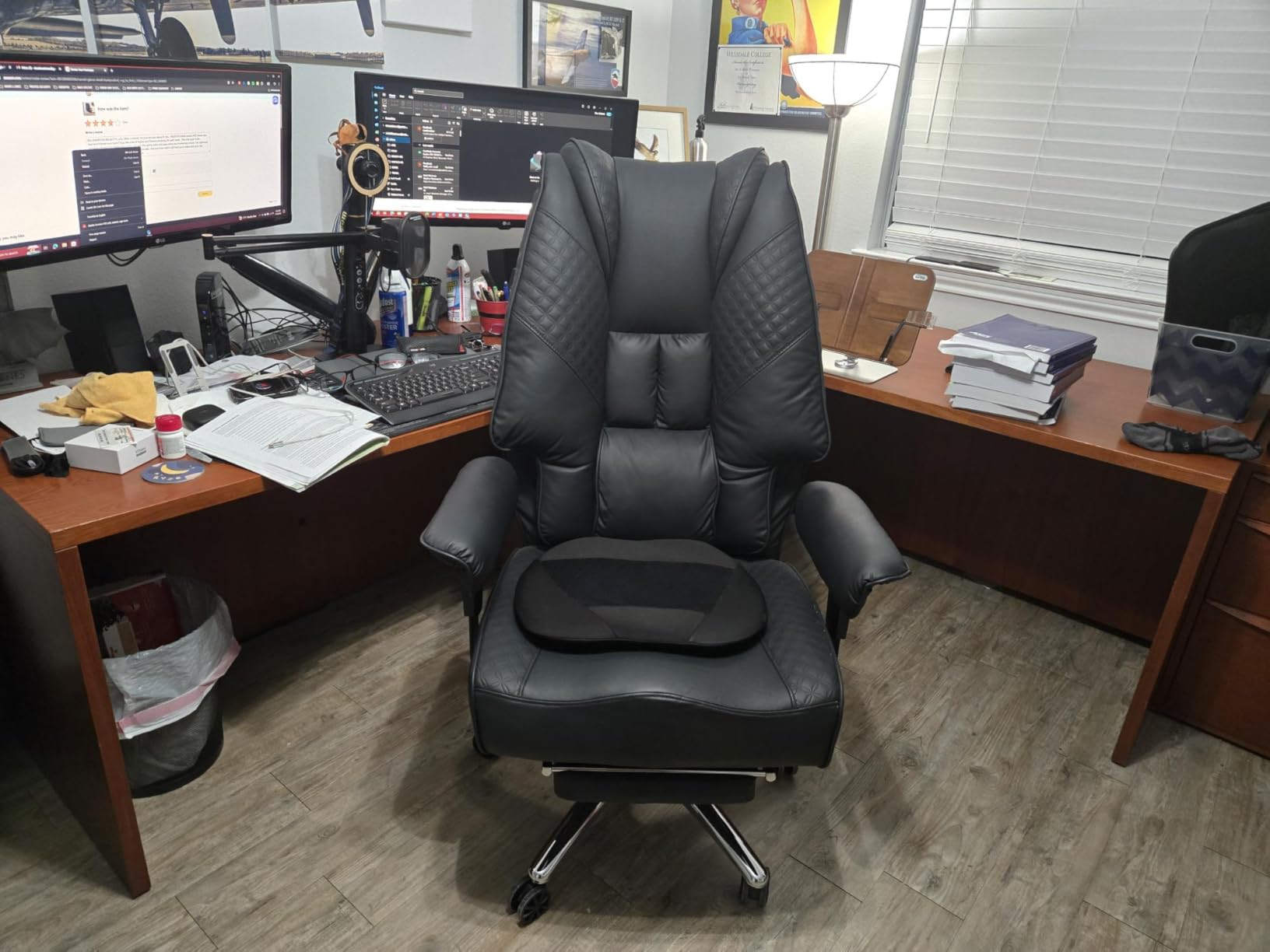 Big and Tall Office Chair 400lbs Wide Seat, Leather High Back Executive Office Chair with Foot Rest, Ergonomic Chairs Lumbar Support for Lower Back Pain Relief (Black) Customer Review Big and Tall Office Chair 400lbs Wide Seat, Leather High Back Executive Office Chair with Foot Rest, Ergonomic Chairs Lumbar Support for Lower Back Pain Relief (Black) - Customer Photo 4