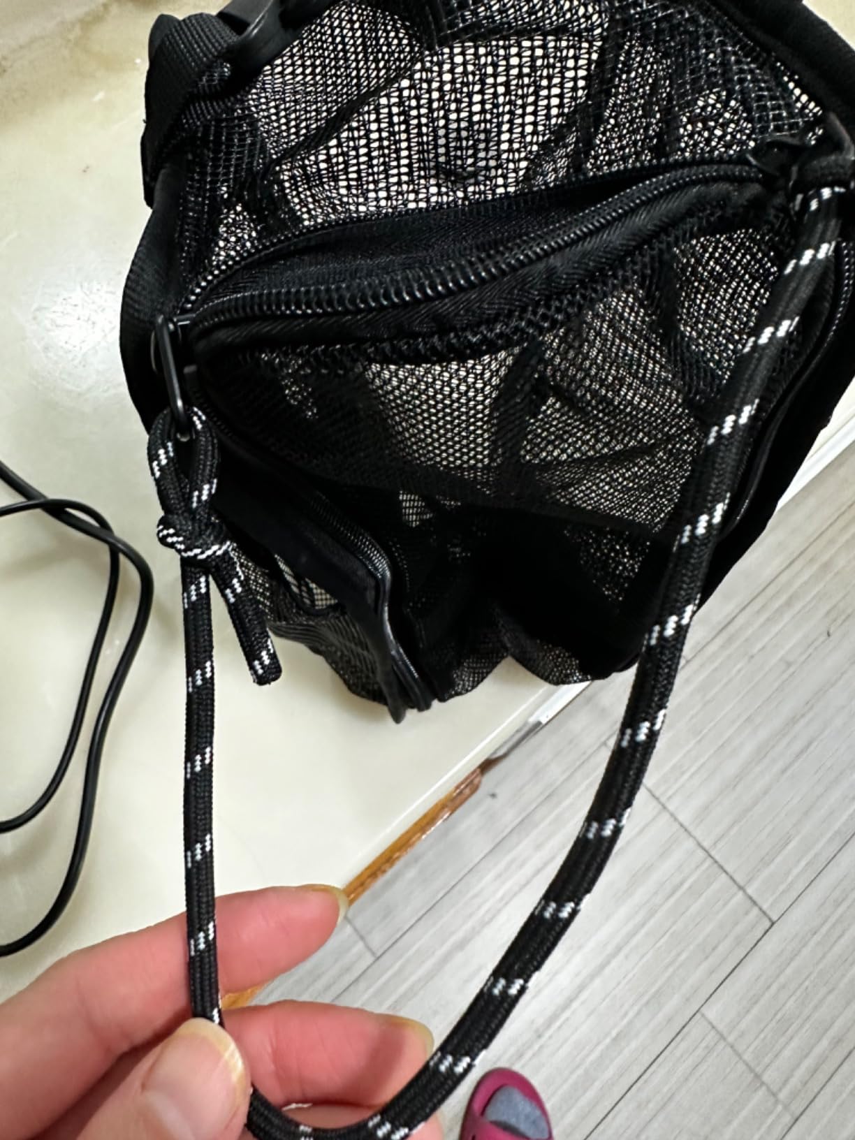 Cosmos Mesh Shower Caddy Toiletry Organizer Hanging Shower Tote Bag, Quick Dry Shower Organizer Portable Bath Bag with Durable Zippers & Side Pockets for Travel, Gym, Swimming, Beach and Camp Customer Review Cosmos Mesh Shower Caddy Toiletry Organizer Hanging Shower Tote Bag, Quick Dry Shower Organizer Portable Bath Bag with Durable Zippers & Side Pockets for Travel, Gym, Swimming, Beach and Camp - Customer Photo 2