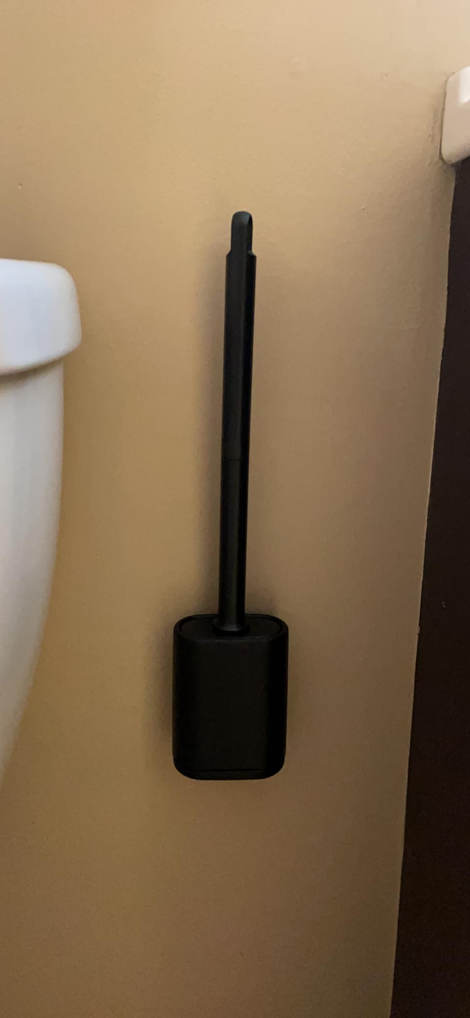 Silicone Toilet Brush and Holder Bendable Efficient Cleaning Wall Mounted Toilet Bowl Brush with Long Handle Brush Head and Silicone Bristles No Rusty Handles Problem (Black) Customer Review Silicone Toilet Brush and Holder Bendable Efficient Cleaning Wall Mounted Toilet Bowl Brush with Long Handle Brush Head and Silicone Bristles No Rusty Handles Problem (Black) - Customer Photo 2
