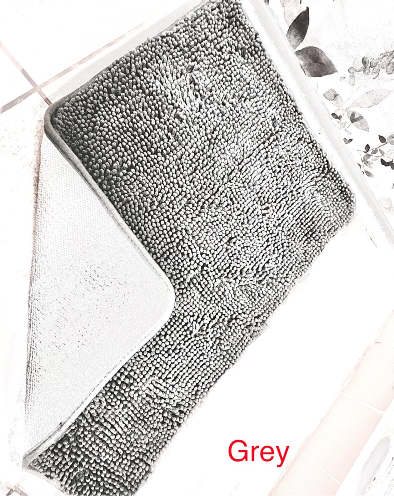 OLANLY Bathroom Rugs 30x20, Extra Soft Absorbent Chenille Bath Rugs, Rubber Backing Quick Dry, Machine Washable Bath Mats for Bathroom Floor, Tub and Shower, Home Decor Accessories, Grey - Customer Photo 2
