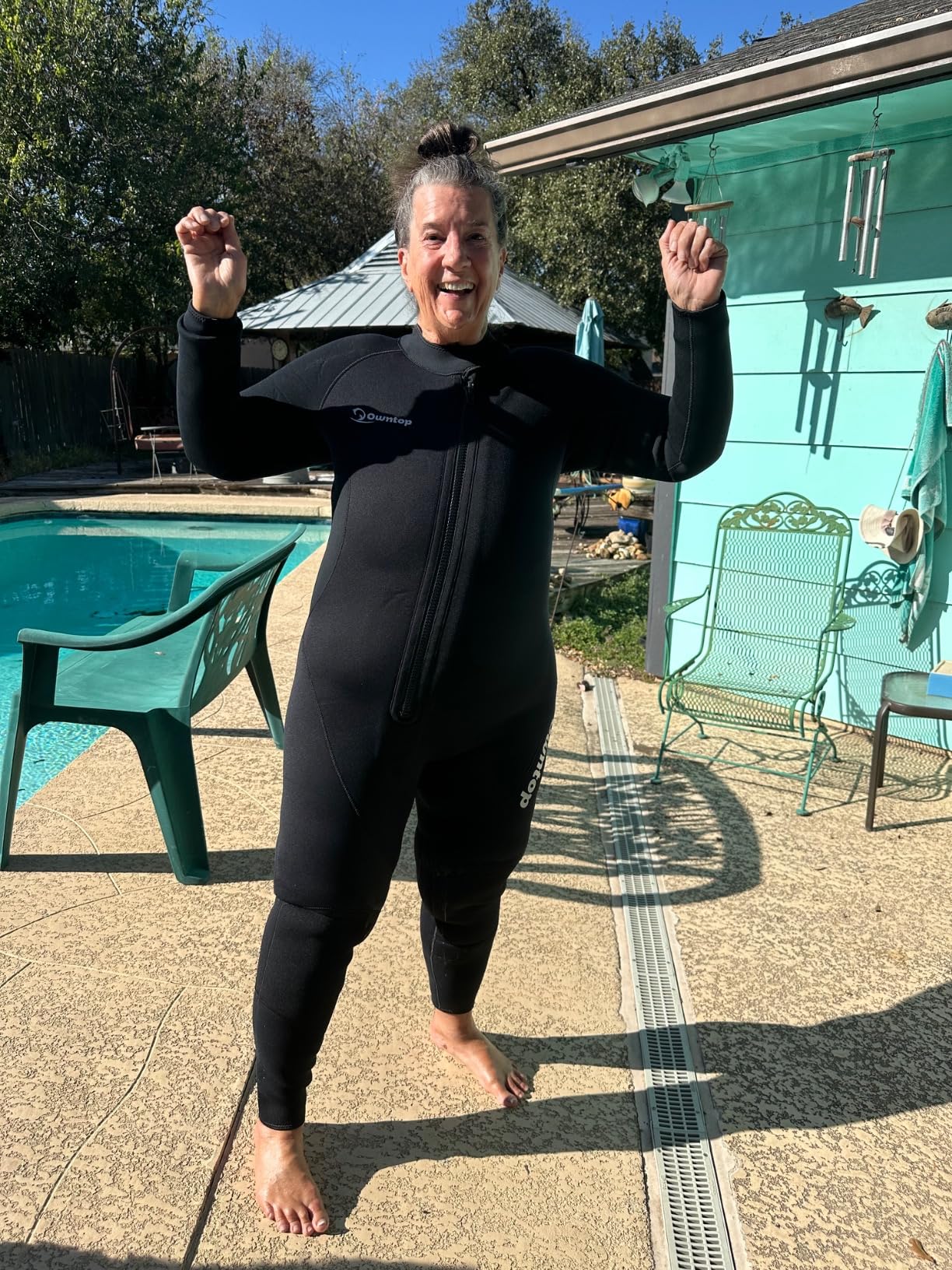 Owntop Wetsuit 5mm Neoprene Diving Suit - Mens Womens Thicken Full Wet Suit, Front Zip Long Sleeve UPF50+ Customer Review Owntop Wetsuit 5mm Neoprene Diving Suit - Mens Womens Thicken Full Wet Suit, Front Zip Long Sleeve UPF50+ - Customer Photo 2