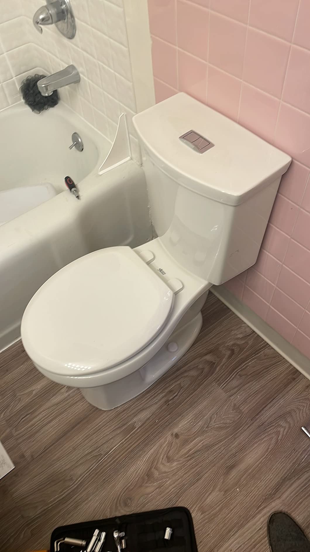 American Standard H2Option Two-Piece Toilet with Toilet Seat and Wax Ring, Elongated Front, Chair Height, Dual Flush, White, 0.92 - 1.28 gpf - Customer Photo 1