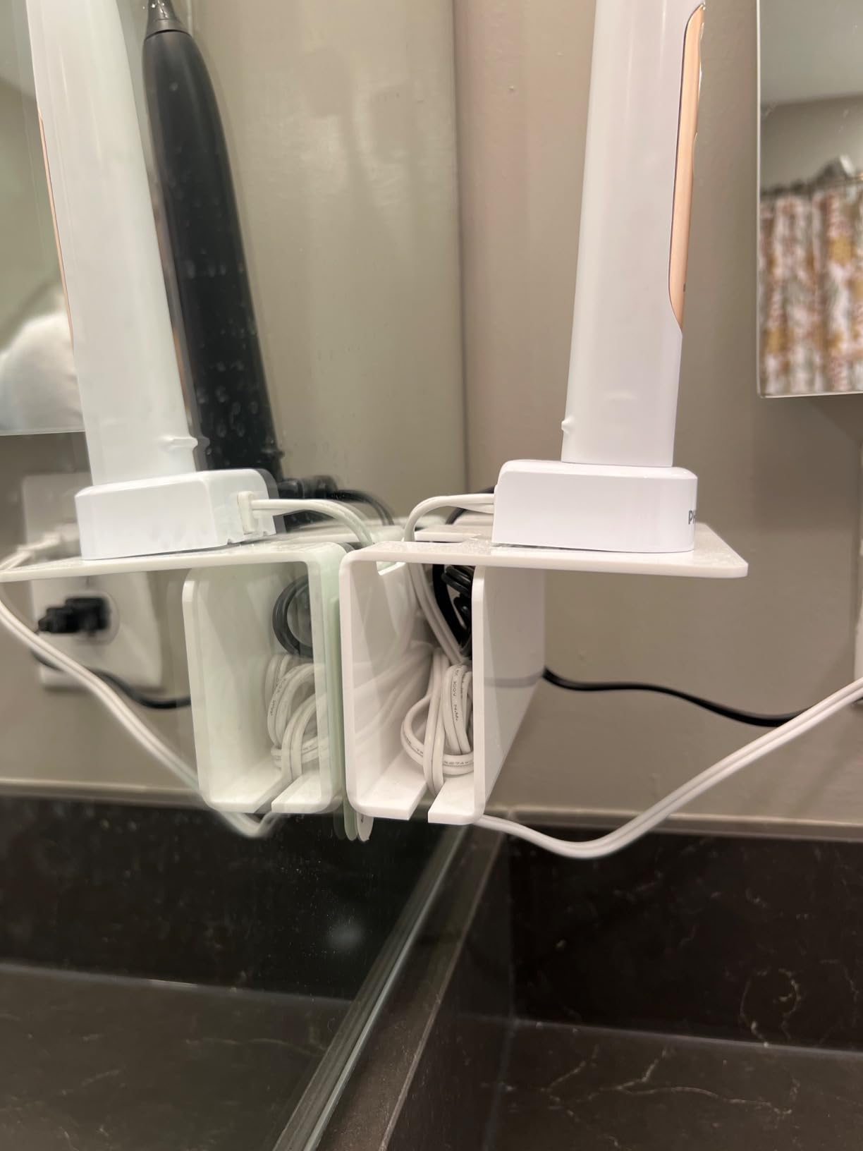 OAPRIRE Electric Toothbrush Holder for Bathroom, Acrylic Electric Toothbrush Holder Wall Mounted Come with Cable Organizer, Saving Space and Convenient Charging - White Customer Review OAPRIRE Electric Toothbrush Holder for Bathroom, Acrylic Electric Toothbrush Holder Wall Mounted Come with Cable Organizer, Saving Space and Convenient Charging - White - Customer Photo 2