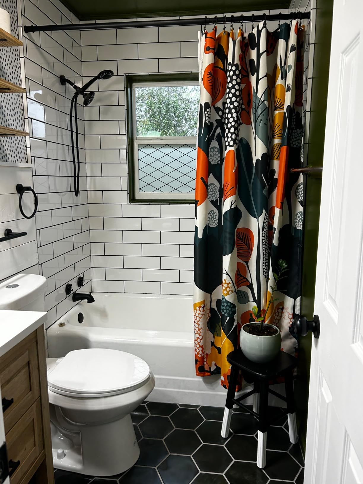 2 Handle Shower Faucet and 5 Mode Shower Head, Matte Black Two Handle Shower Faucet Bathroom Shower Trim Kit Customer Review 2 Handle Shower Faucet and 5 Mode Shower Head, Matte Black Two Handle Shower Faucet Bathroom Shower Trim Kit - Customer Photo 1