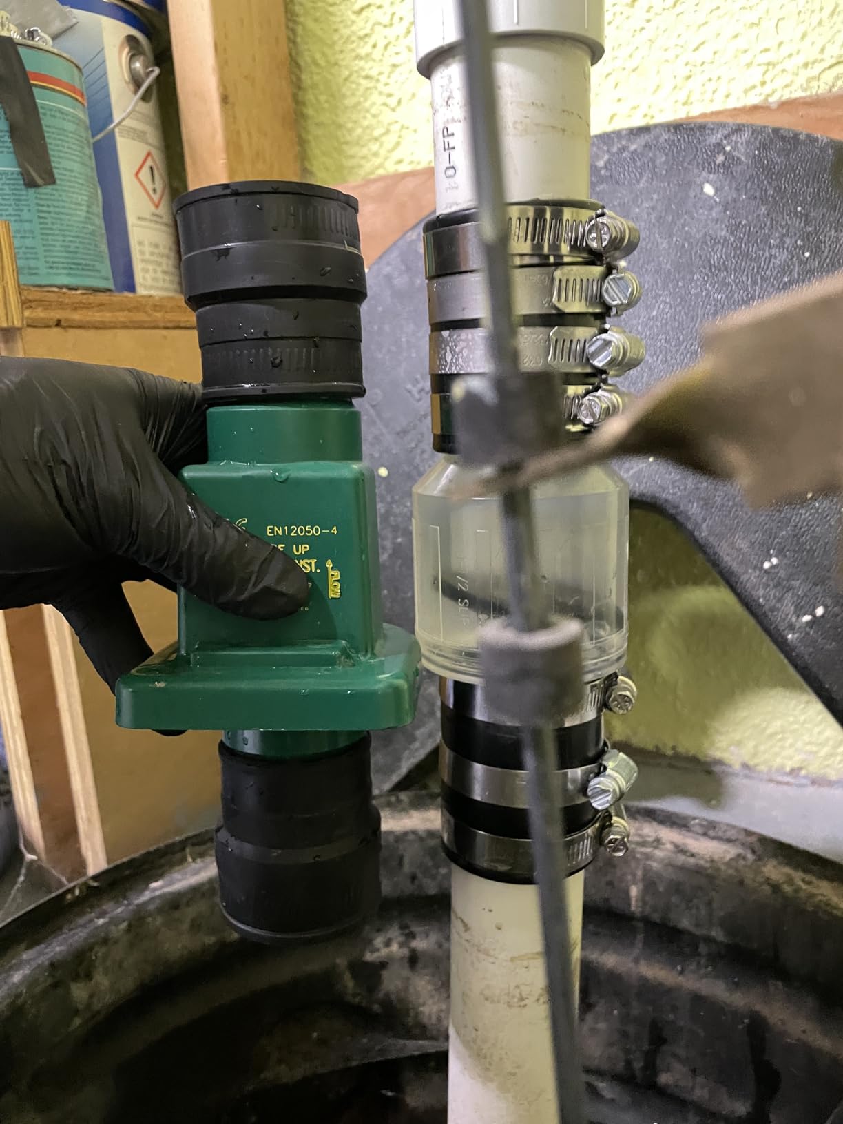 Silent Check Valve - 1 1/2 check valve for Condensate and Sewage Pipes -Loaded Flapper,Durable Plastic Body, One-Way Drain Valve,Includes Steel Clamps Fit 1-1/2″ Pipe Customer Review Silent Check Valve - 1 1/2 check valve for Condensate and Sewage Pipes -Loaded Flapper,Durable Plastic Body, One-Way Drain Valve,Includes Steel Clamps Fit 1-1/2″ Pipe - Customer Photo 1