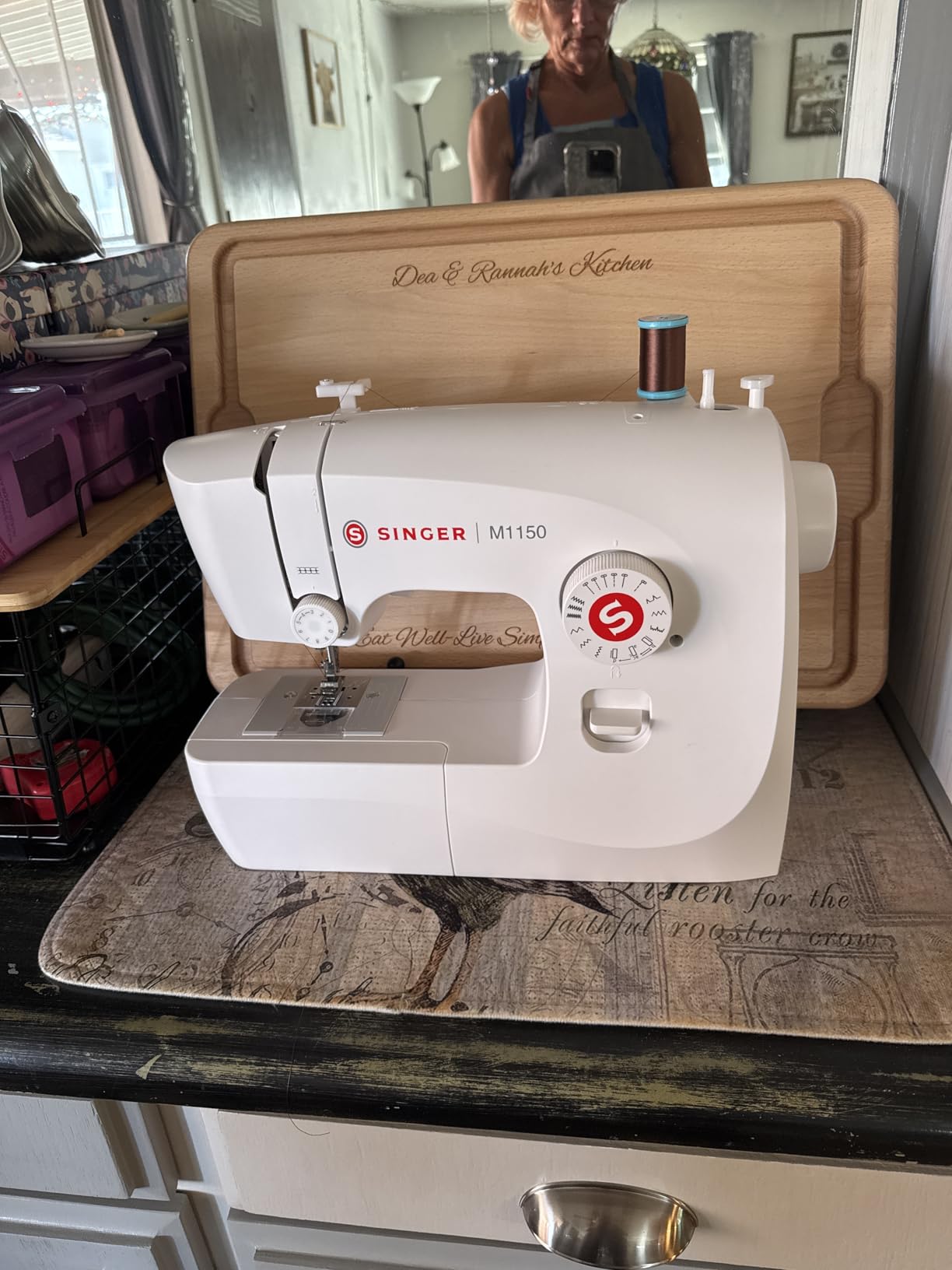 SINGER M1150 Portable Sewing Machine White – Accessories Included | 16 Stitches, Top Drop-in Bobbin, 4-Step Buttonhole, Free Arm, LED Light | Ideal Sewing Machine for Home Projects Customer Review SINGER M1150 Portable Sewing Machine White – Accessories Included | 16 Stitches, Top Drop-in Bobbin, 4-Step Buttonhole, Free Arm, LED Light | Ideal Sewing Machine for Home Projects - Customer Photo 1