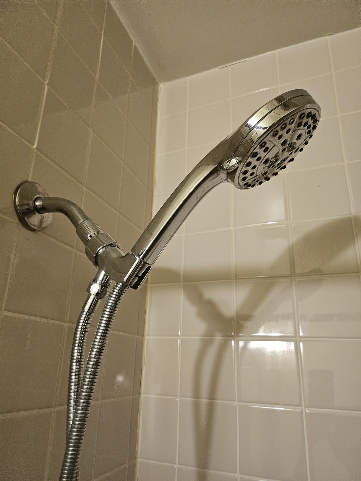 OFFO Shower Head Holder All Metal for Handheld Shower Head, Adjustable Shower Arm Mount with Solid Brass Pivot Ball, 1/2 in IPS Female Inlet and Male Outlet, Chrome Customer Review OFFO Shower Head Holder All Metal for Handheld Shower Head, Adjustable Shower Arm Mount with Solid Brass Pivot Ball, 1/2 in IPS Female Inlet and Male Outlet, Chrome - Customer Photo 1