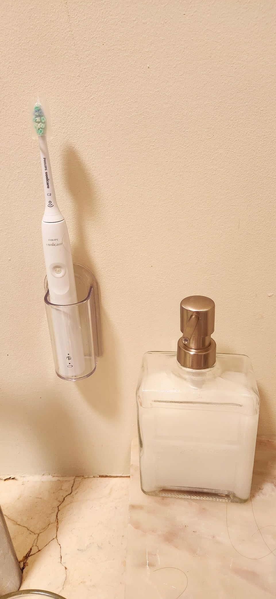 MOPMS Electric Toothbrush Holders, Wall Mounted Tooth Brushing Holder for Bathroom, Self Adhesive Electric Toothbrush Organizer Space Saver (2Pcs Clear) Customer Review MOPMS Electric Toothbrush Holders, Wall Mounted Tooth Brushing Holder for Bathroom, Self Adhesive Electric Toothbrush Organizer Space Saver (2Pcs Clear) - Customer Photo 3