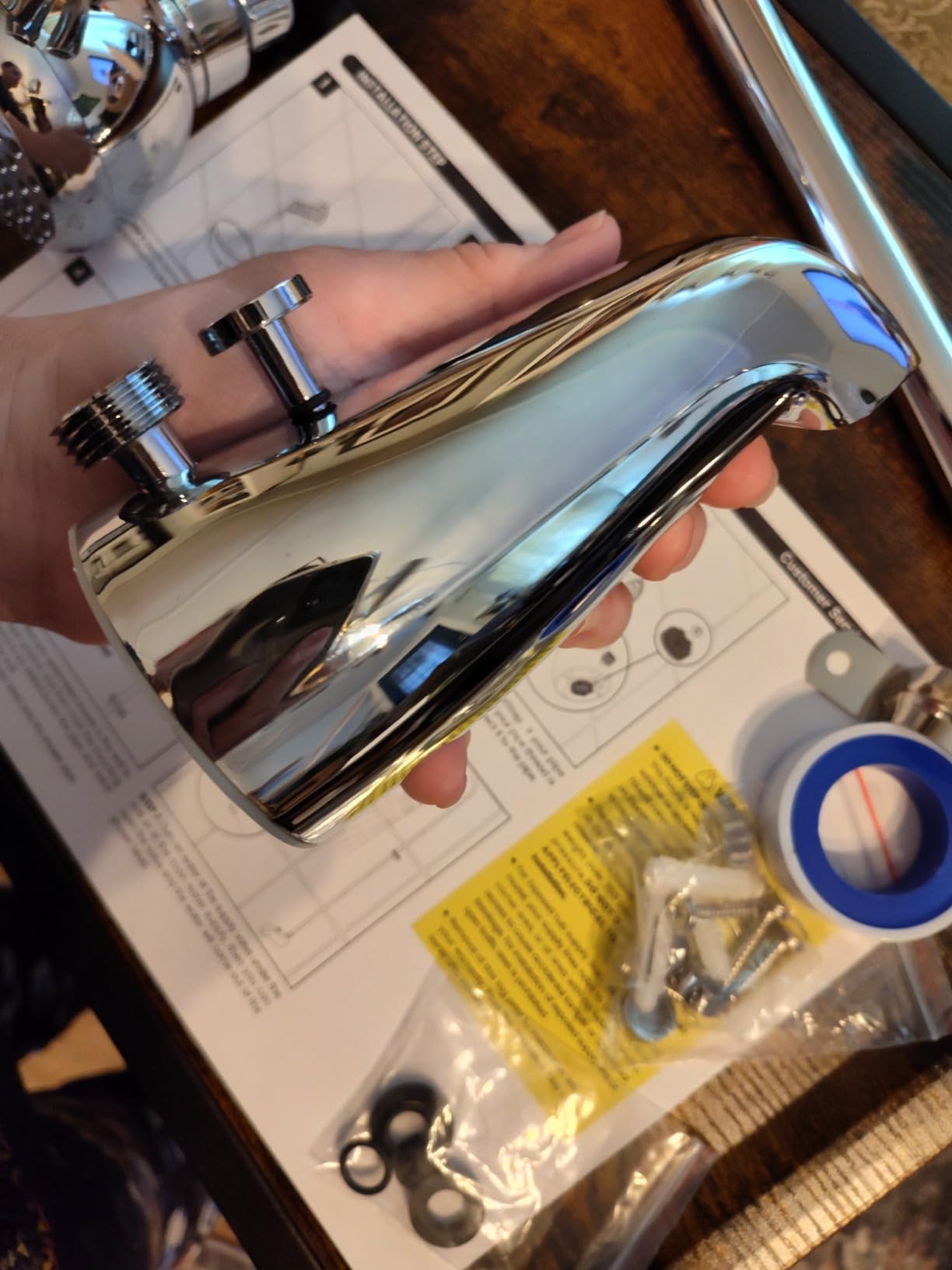 Convertor Shower Unit Spout-Type Add-On Tub Shower Conversion Kit Polished Chrome Customer Review Convertor Shower Unit Spout-Type Add-On Tub Shower Conversion Kit Polished Chrome - Customer Photo 1